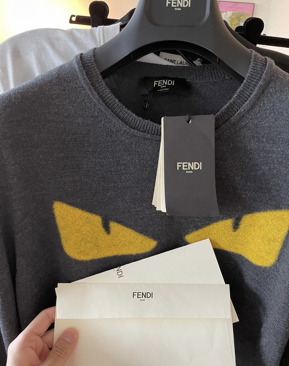 Fendi $1,500Value Limited Edition Iconic Monster Logo Wool Sweater Size US M / EU 48-50 / 2 - 20 Thumbnail