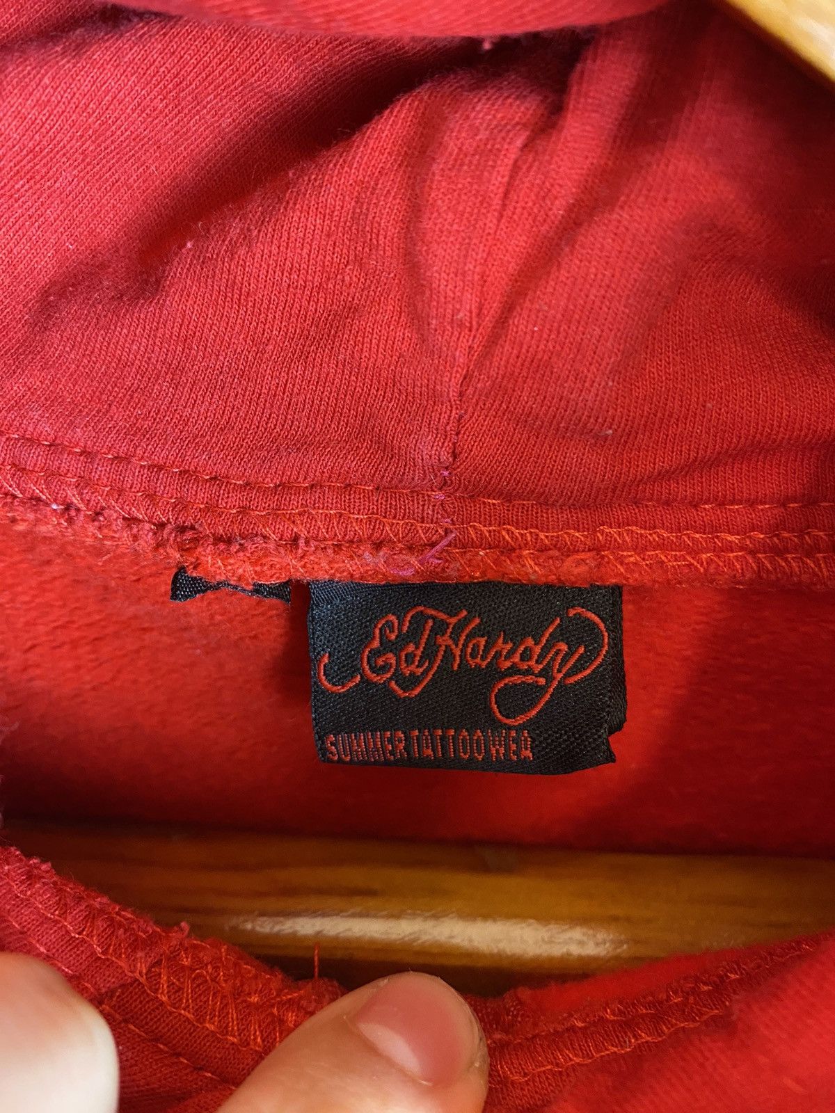 Christian Audigier “Love Dies Hard” Zip-Up Ed Hardy Hoodie RED Christian Size US XL / EU 56 / 4 - 4 Thumbnail