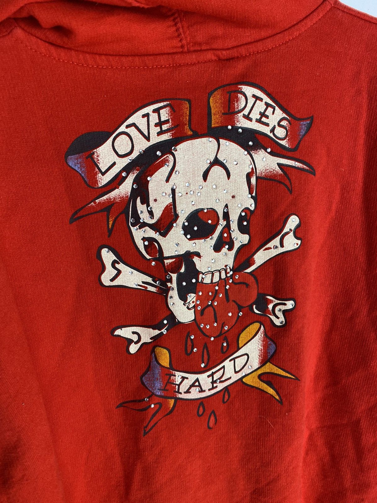 Christian Audigier “Love Dies Hard” Zip-Up Ed Hardy Hoodie RED Christian Size US XL / EU 56 / 4 - 3 Thumbnail
