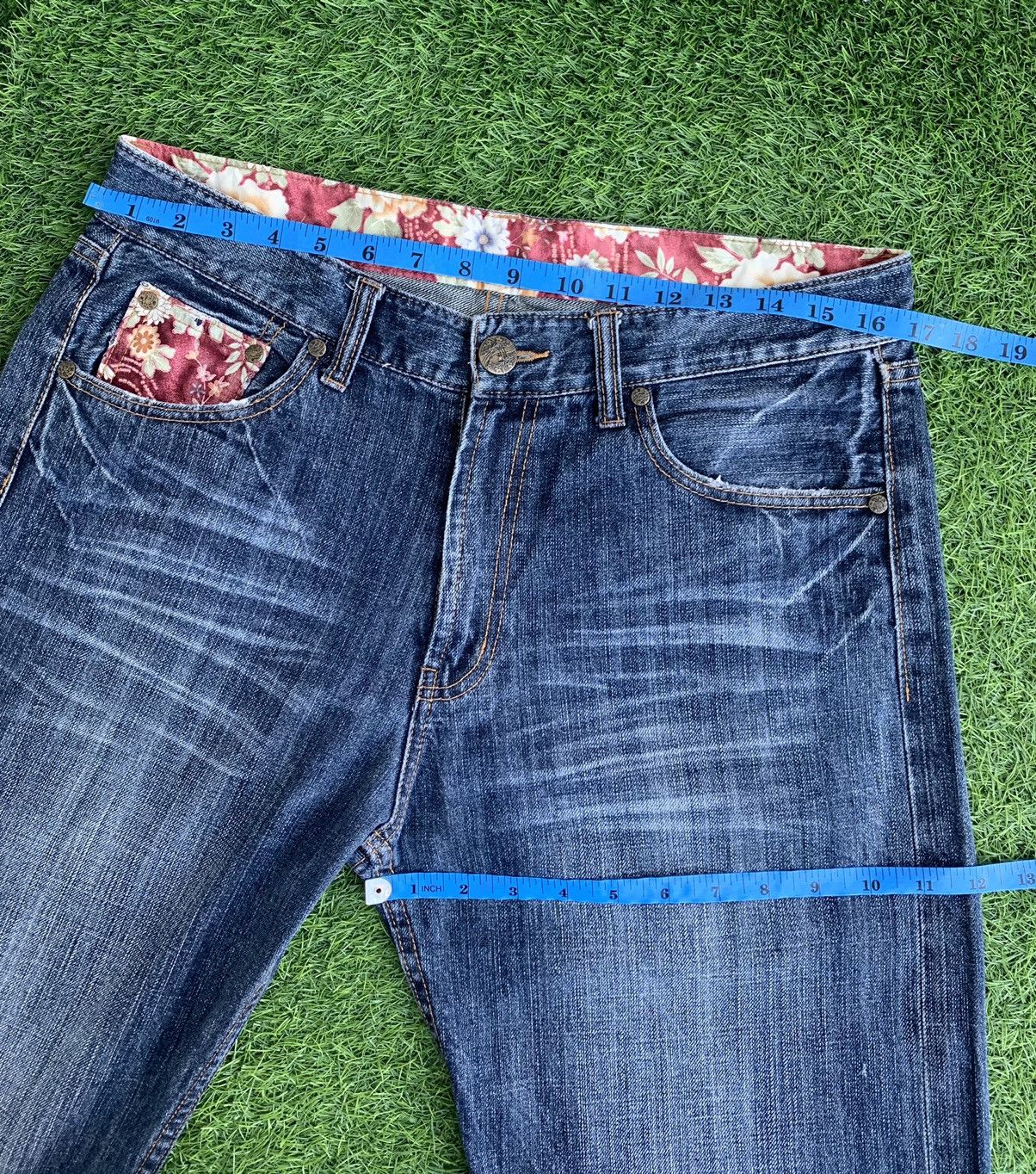 Japanese Brand Vintage Japanese Traditional Embroidery Fish Koi Denim Size US 34 / EU 50 - 14 Thumbnail
