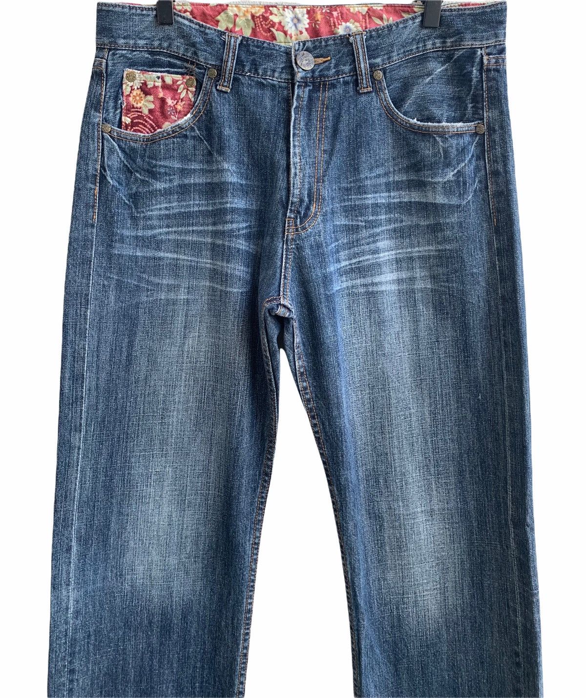 Japanese Brand Vintage Japanese Traditional Embroidery Fish Koi Denim Size US 34 / EU 50 - 4 Thumbnail