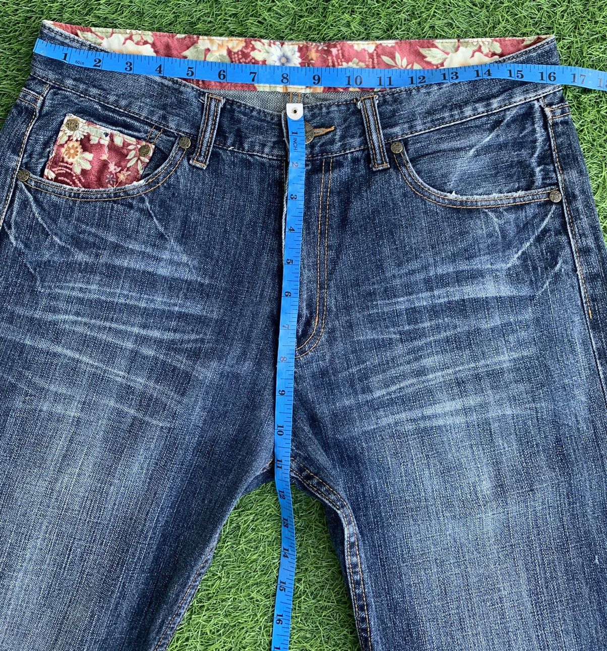 Japanese Brand Vintage Japanese Traditional Embroidery Fish Koi Denim Size US 34 / EU 50 - 15 Thumbnail