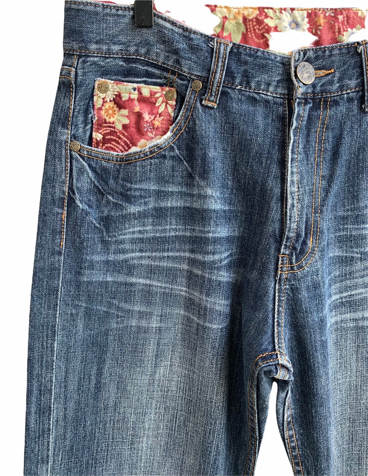 Japanese Brand Vintage Japanese Traditional Embroidery Fish Koi Denim Size US 34 / EU 50 - 9 Thumbnail