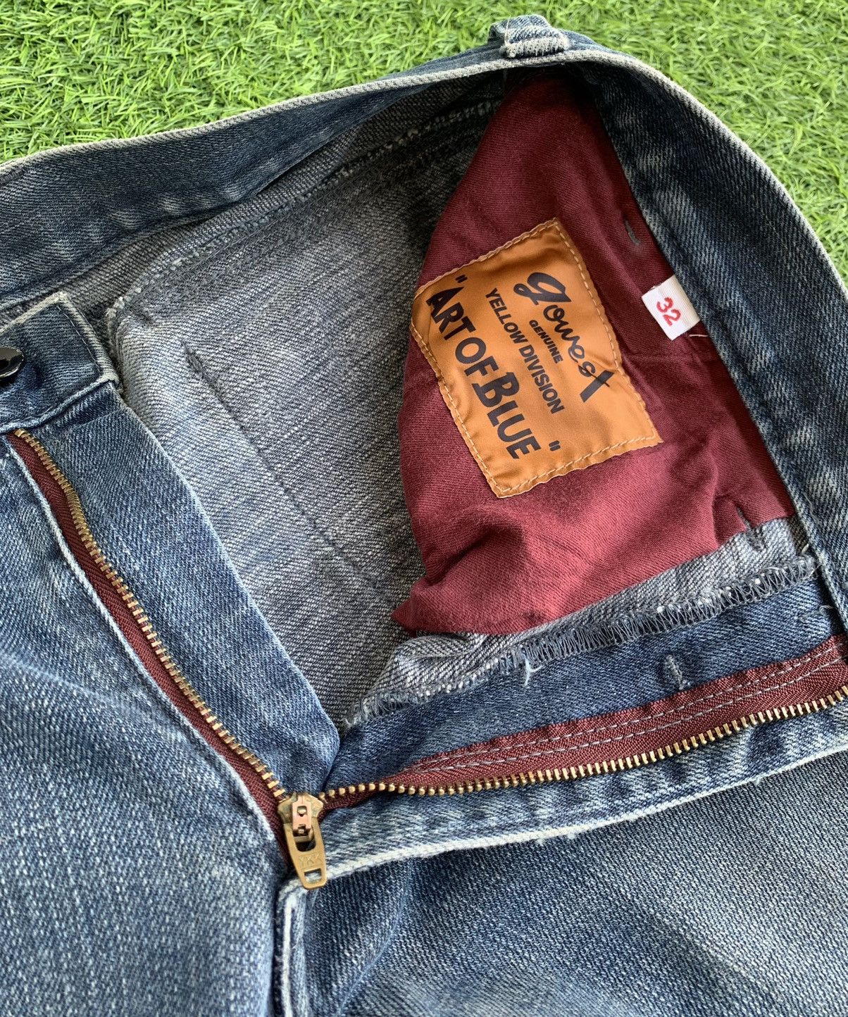 Japanese Brand Vintage Gowest Yellow Division Art of Blue Denim Size US 32 / EU 48 - 14 Thumbnail