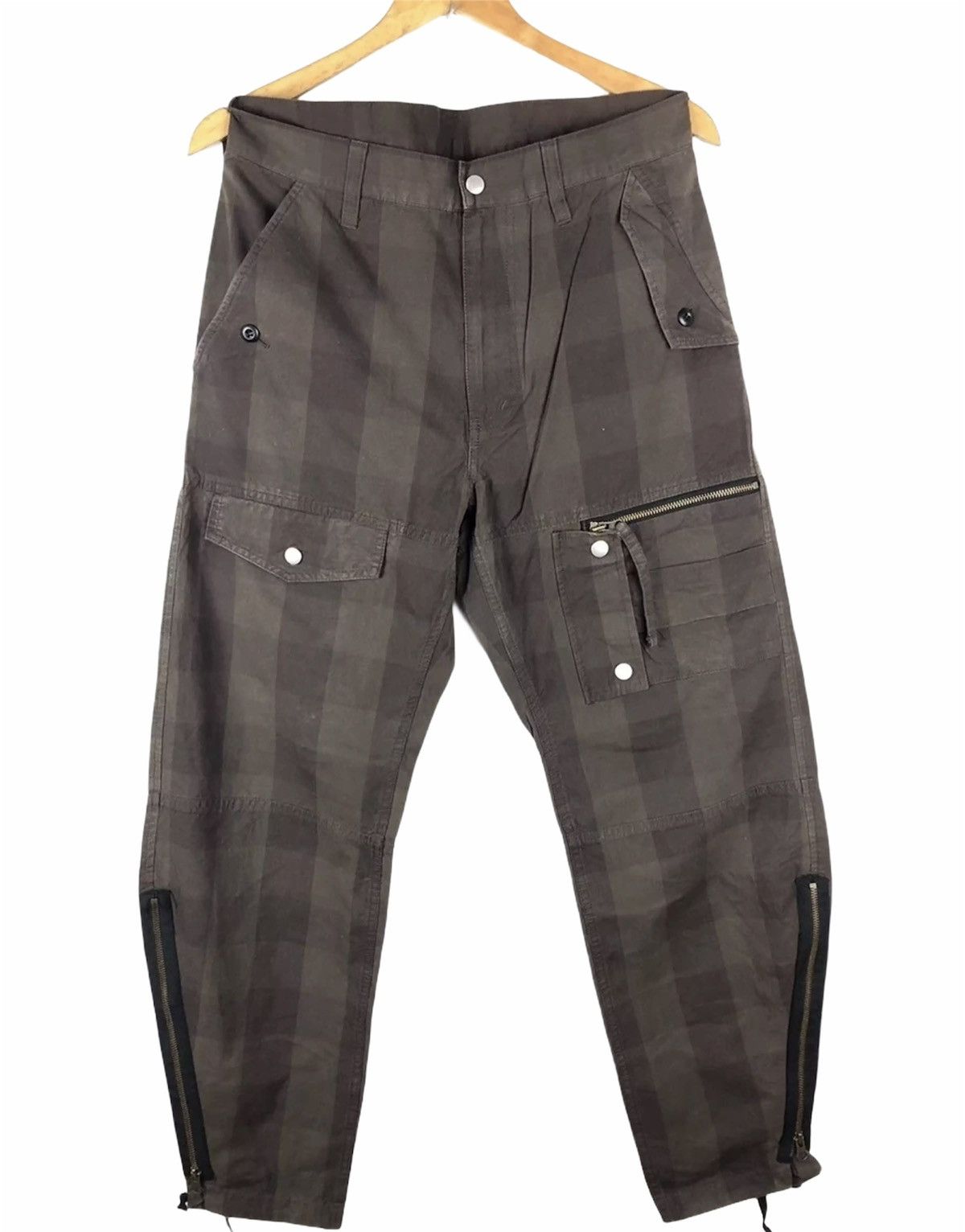 image of Ppfm Multi-Pocket Tactical Bondage Parachute Pants in Brown, Men's (Size 30)