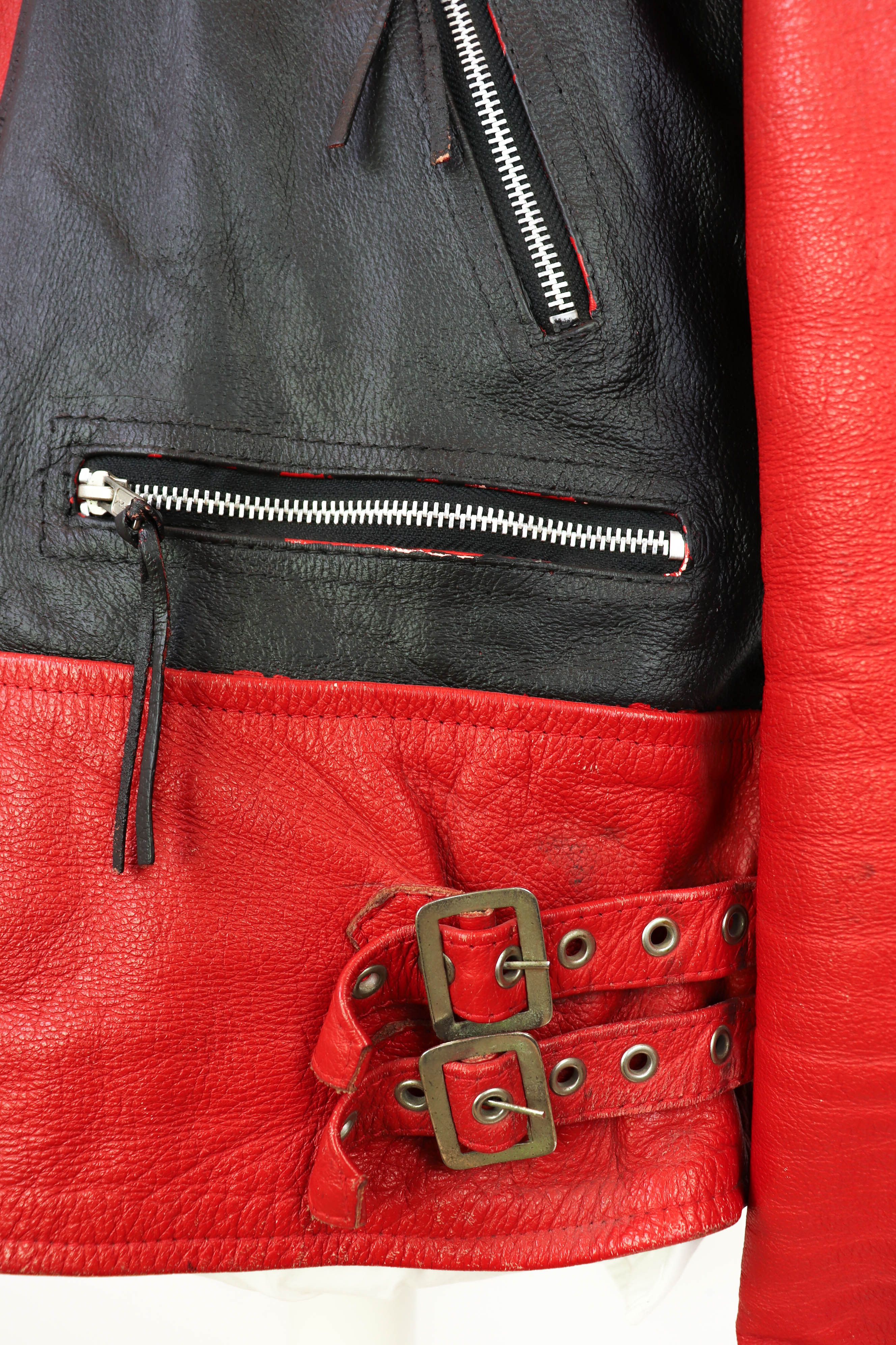 Vintage Vintage Custom Hand Painted Red Leather Biker Jacket Size US XL / EU 56 / 4 - 12 Thumbnail