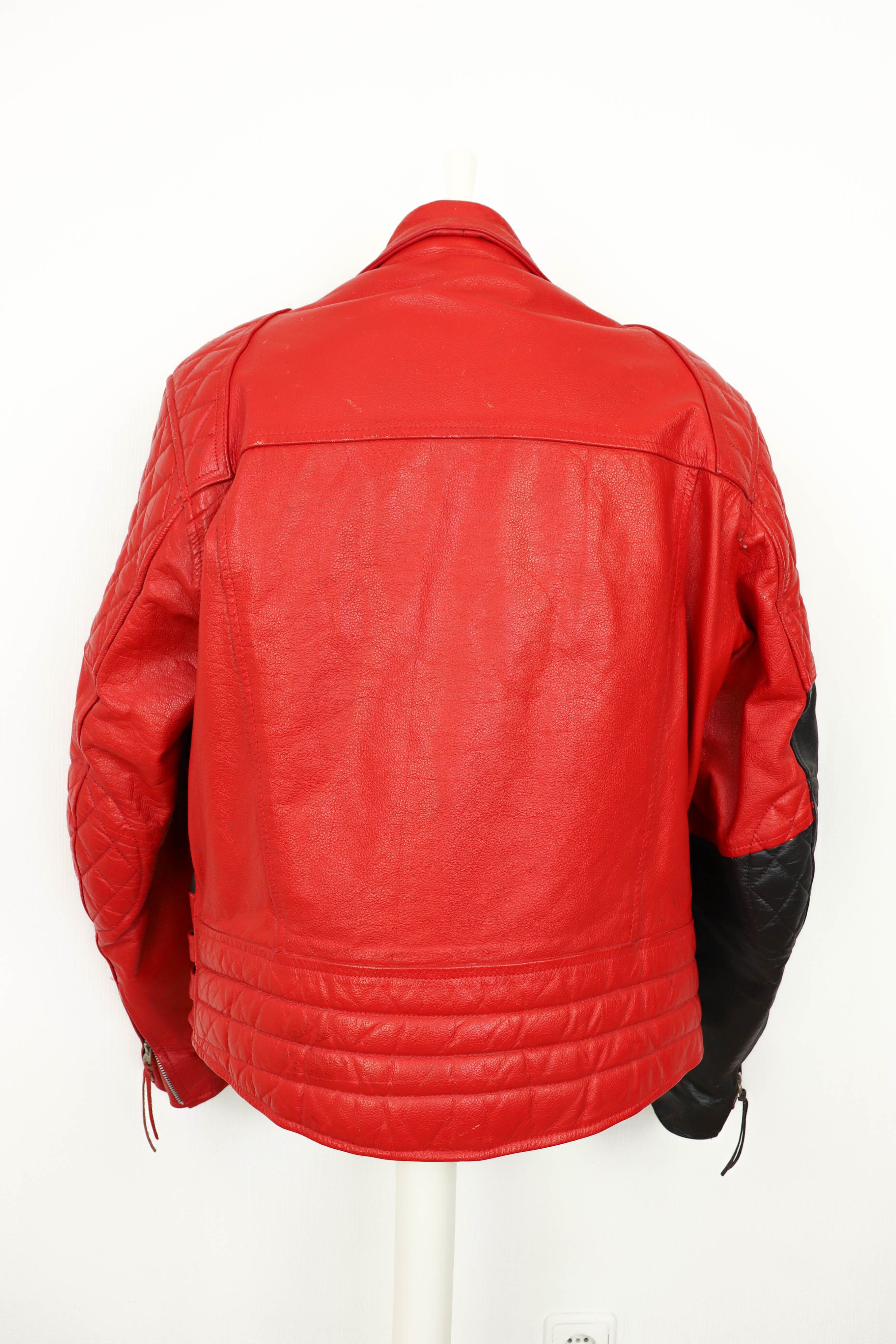 Vintage Vintage Custom Hand Painted Red Leather Biker Jacket Size US XL / EU 56 / 4 - 2 Thumbnail