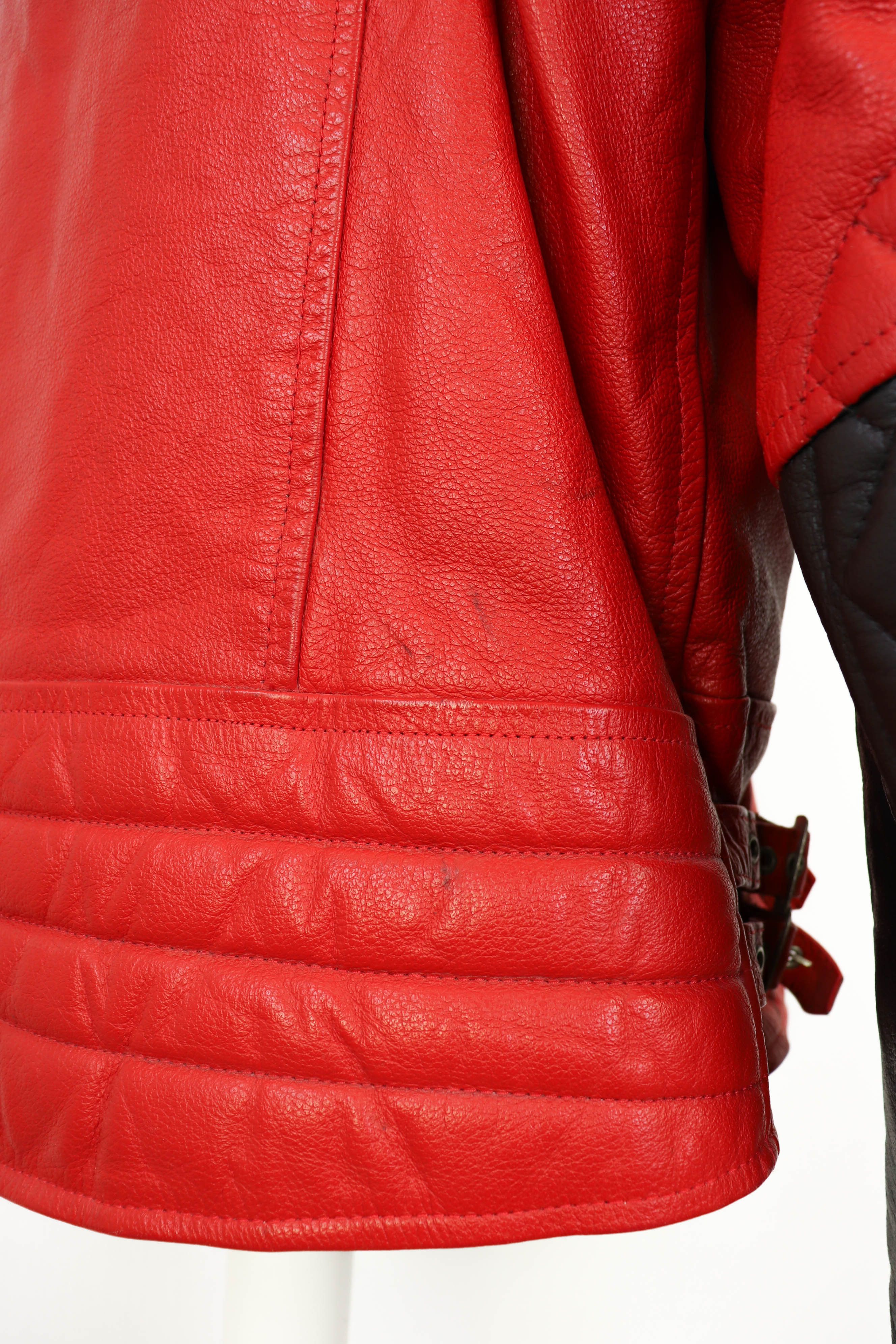 Vintage Vintage Custom Hand Painted Red Leather Biker Jacket Size US XL / EU 56 / 4 - 8 Thumbnail