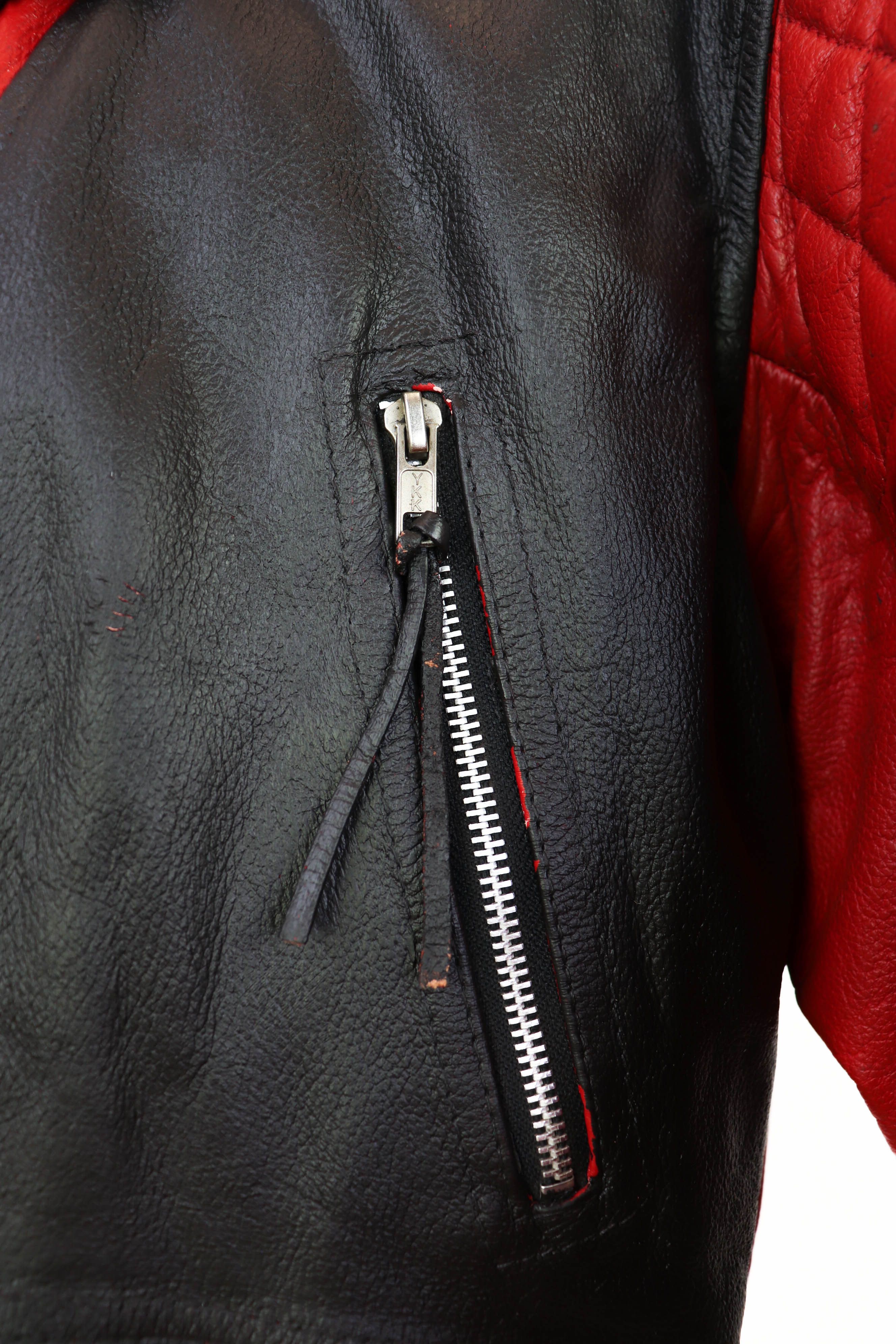 Vintage Vintage Custom Hand Painted Red Leather Biker Jacket Size US XL / EU 56 / 4 - 15 Thumbnail
