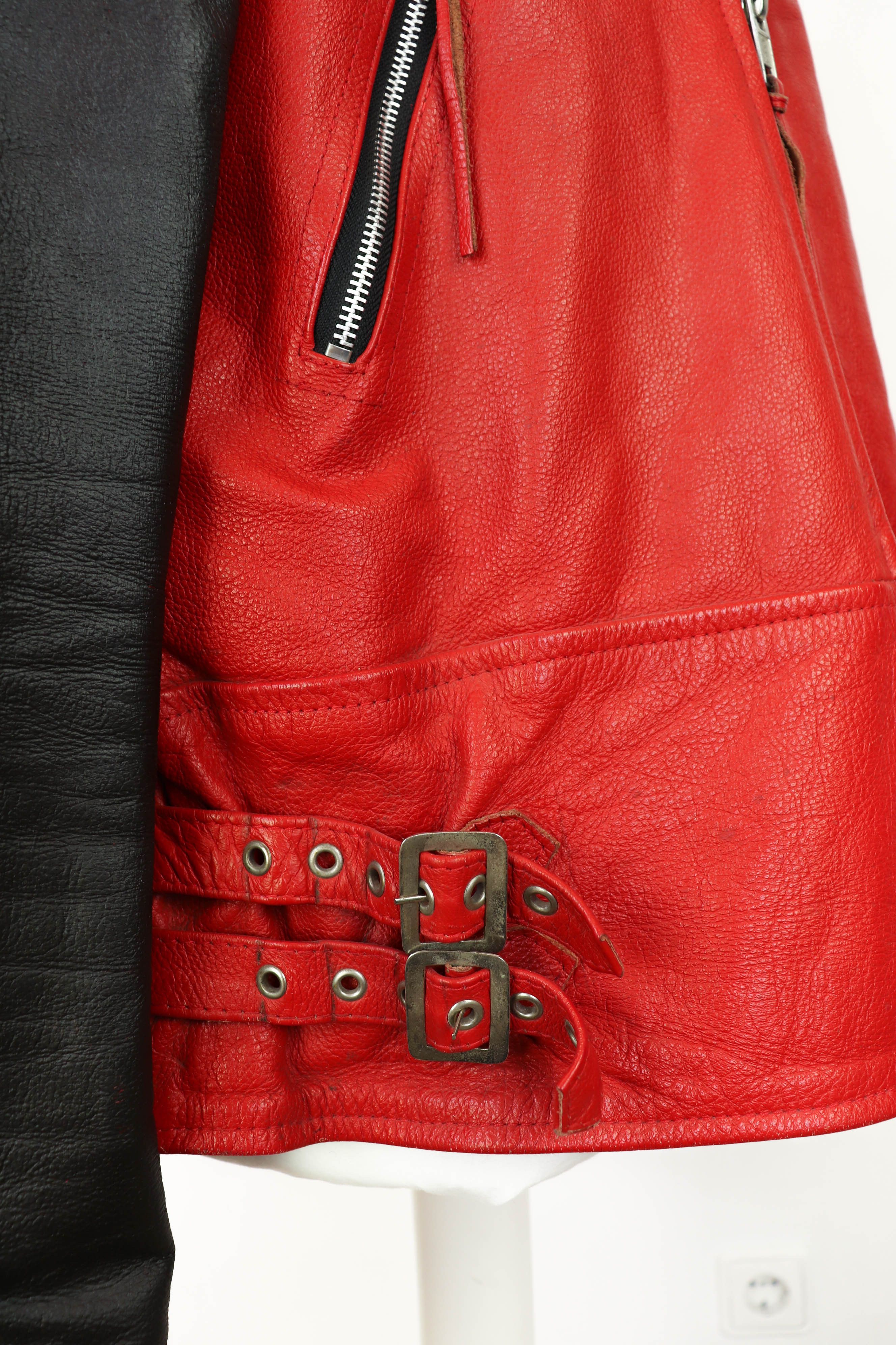 Vintage Vintage Custom Hand Painted Red Leather Biker Jacket Size US XL / EU 56 / 4 - 11 Thumbnail