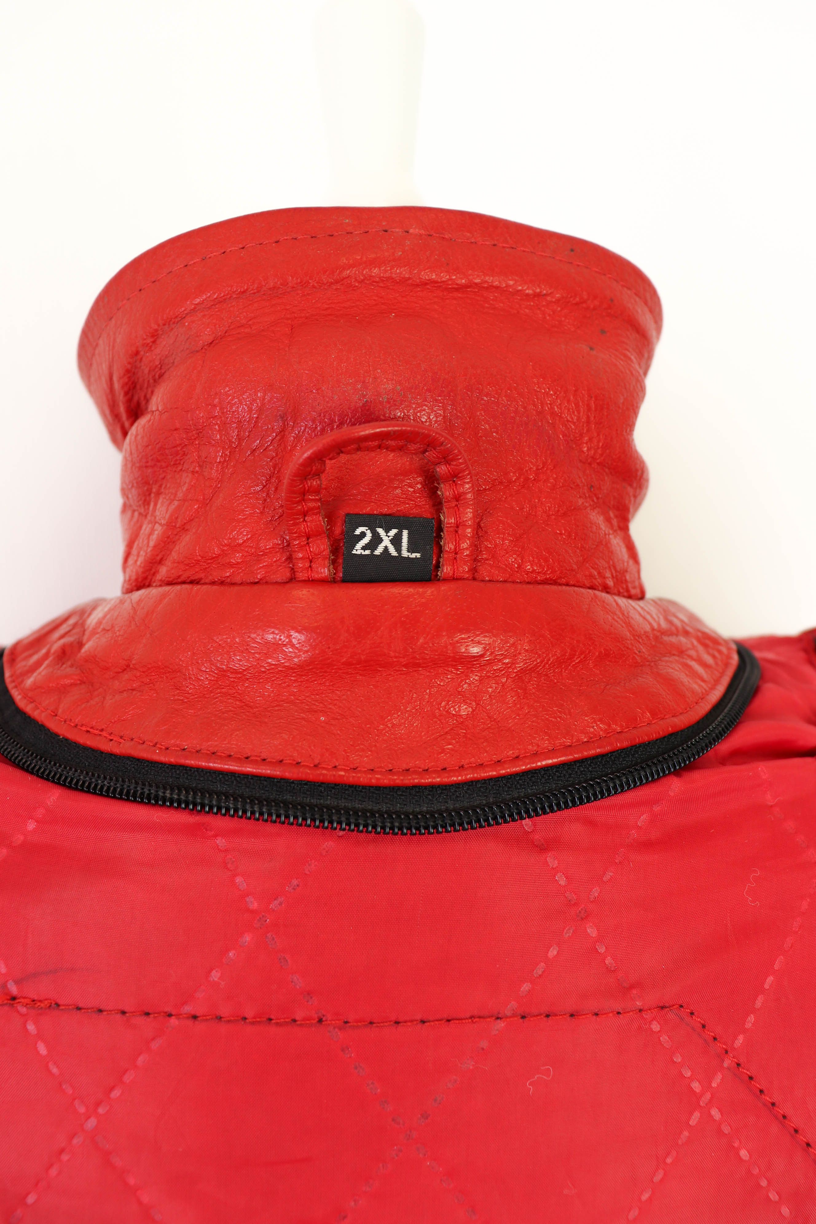 Vintage Vintage Custom Hand Painted Red Leather Biker Jacket Size US XL / EU 56 / 4 - 18 Thumbnail