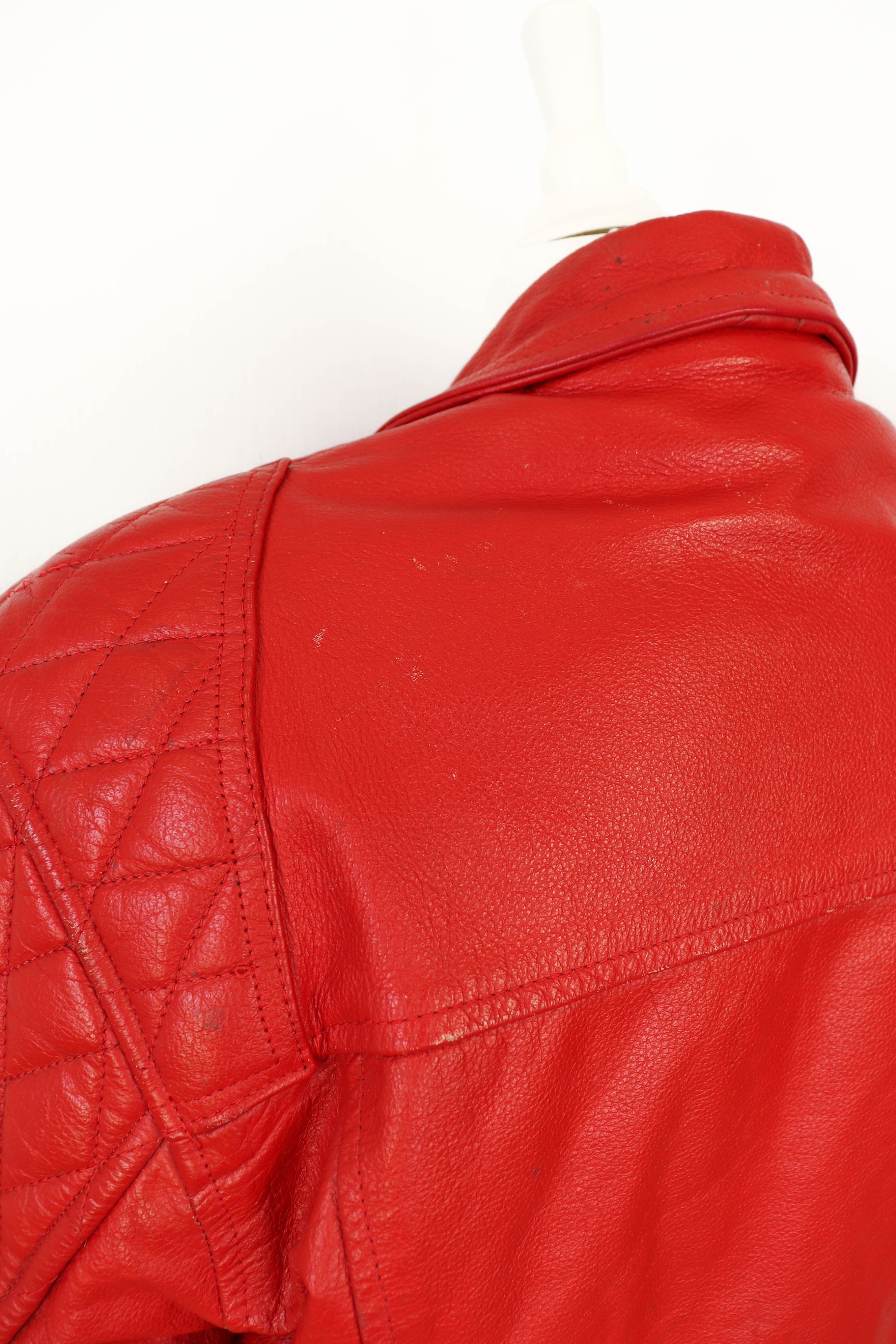 Vintage Vintage Custom Hand Painted Red Leather Biker Jacket Size US XL / EU 56 / 4 - 7 Thumbnail