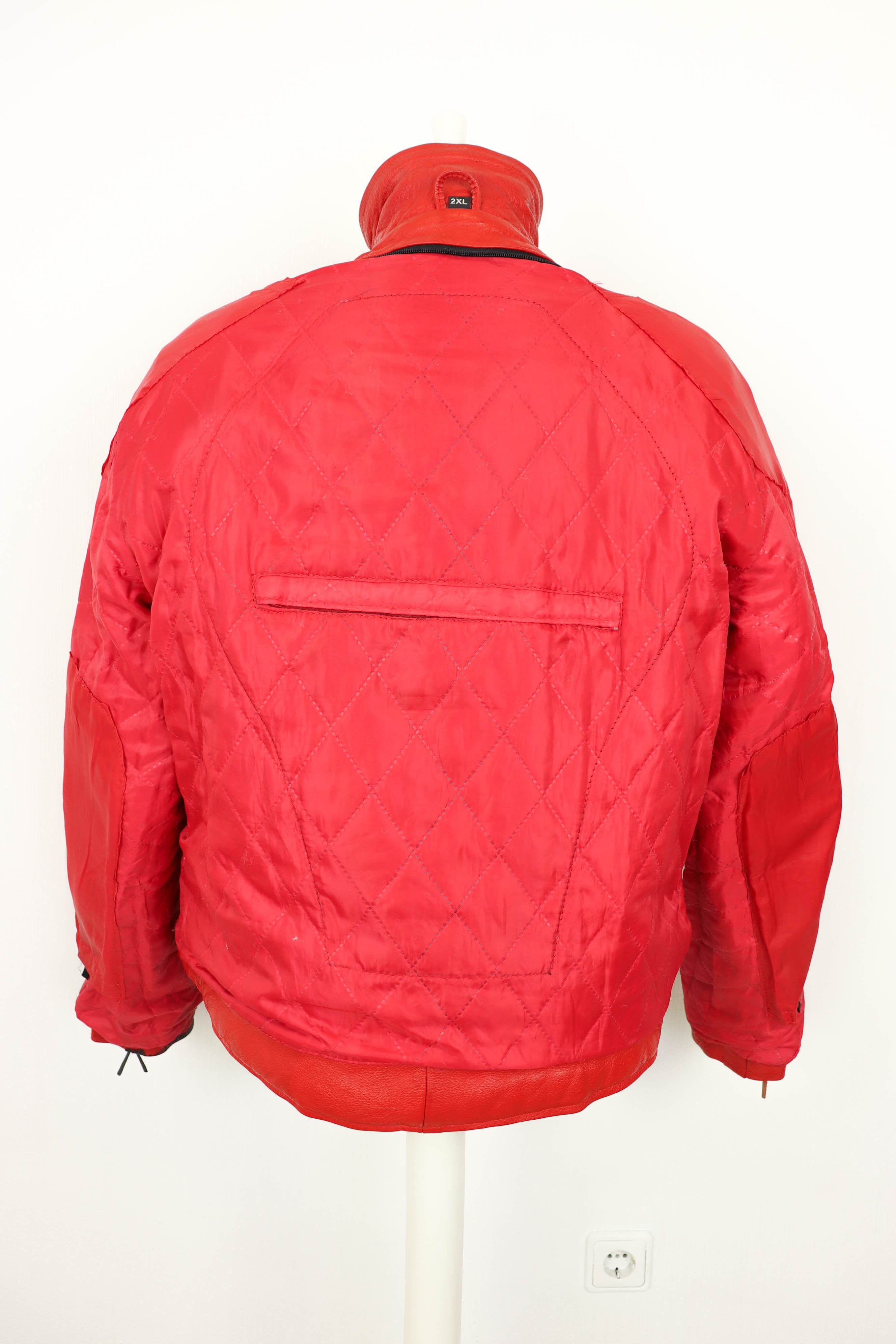 Vintage Vintage Custom Hand Painted Red Leather Biker Jacket Size US XL / EU 56 / 4 - 17 Thumbnail