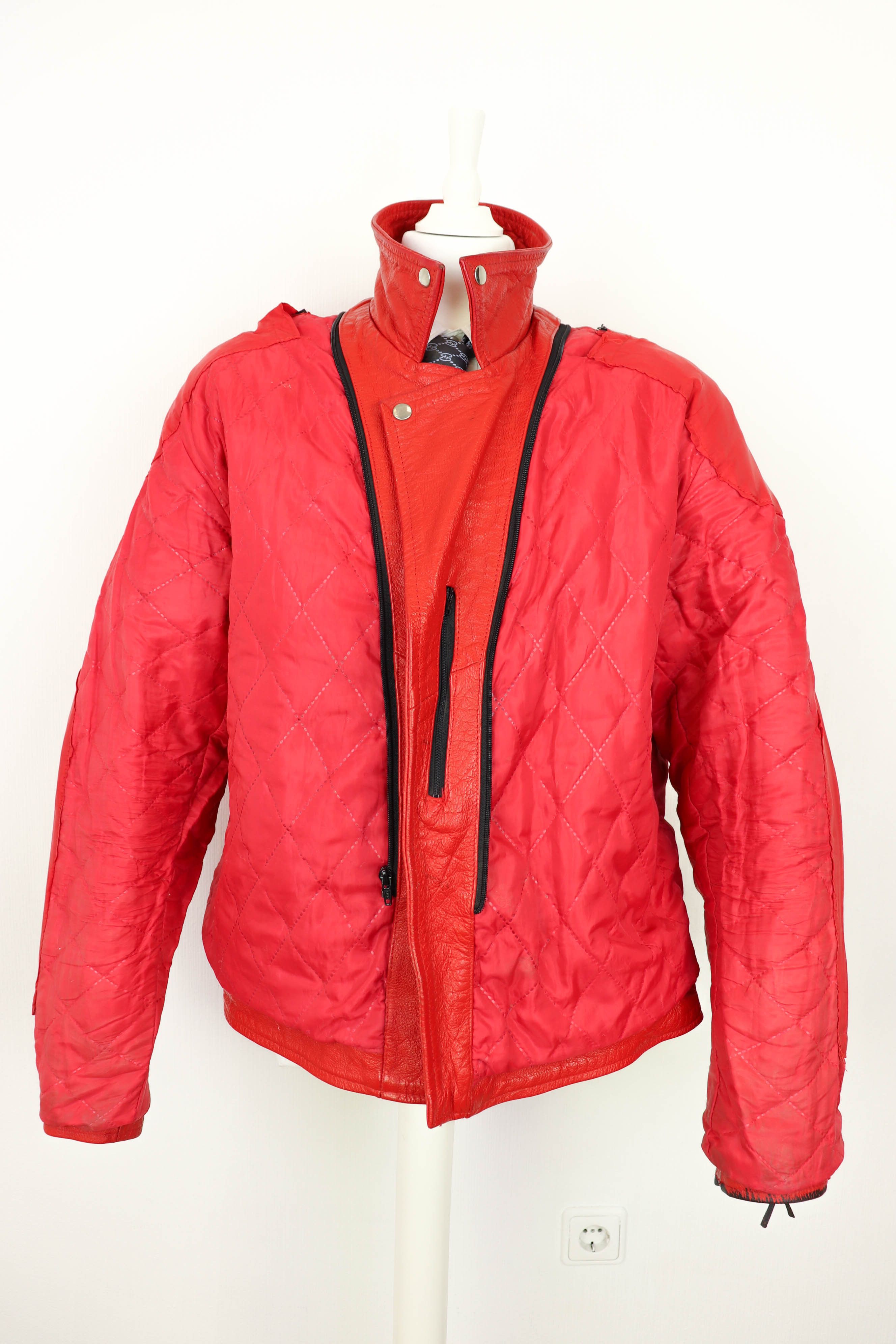 Vintage Vintage Custom Hand Painted Red Leather Biker Jacket Size US XL / EU 56 / 4 - 16 Thumbnail