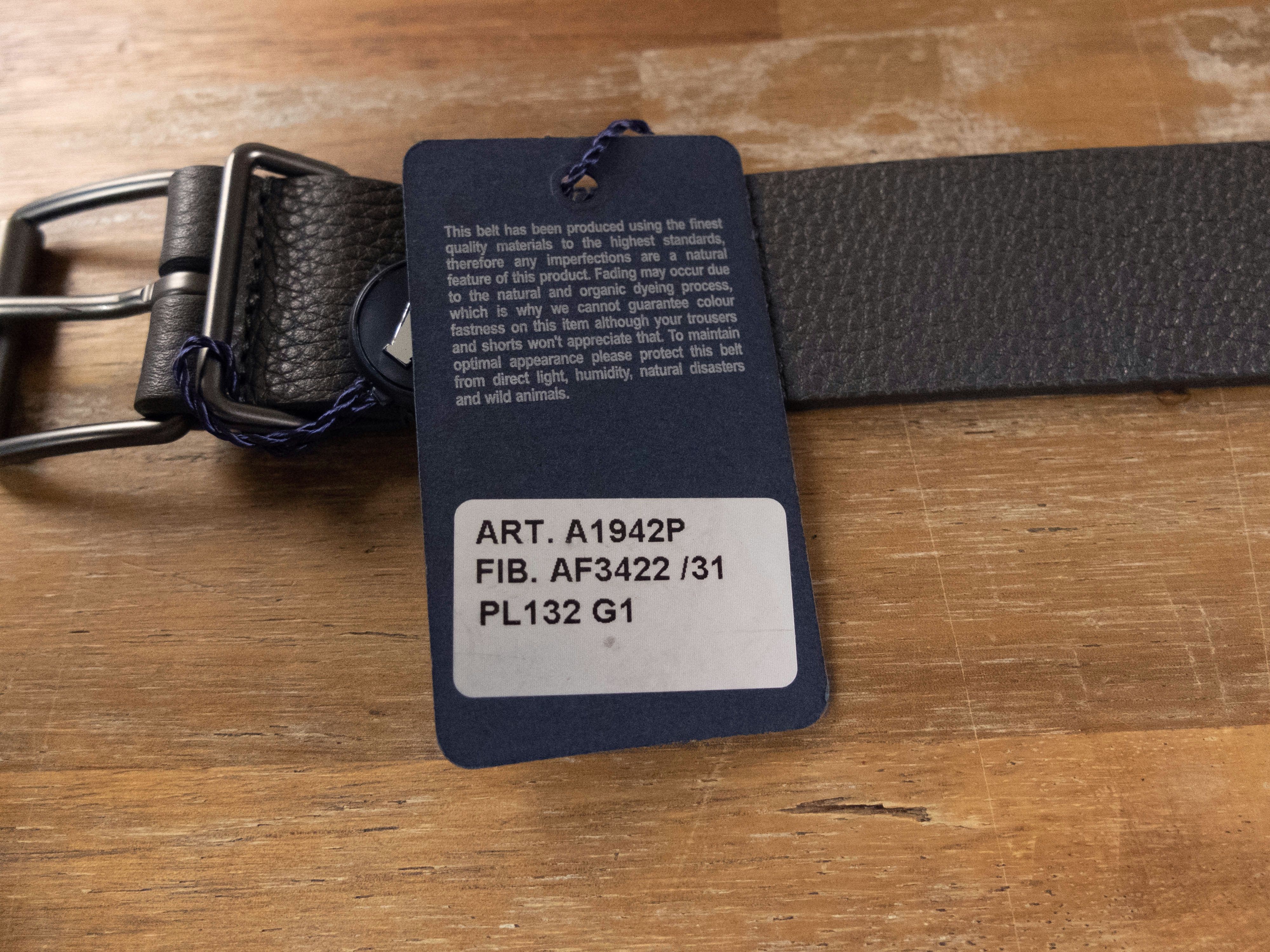Andersons ANDERSON'S gray leather belt Size 110 fits size 43-44 waist Size 44 - 3 Thumbnail