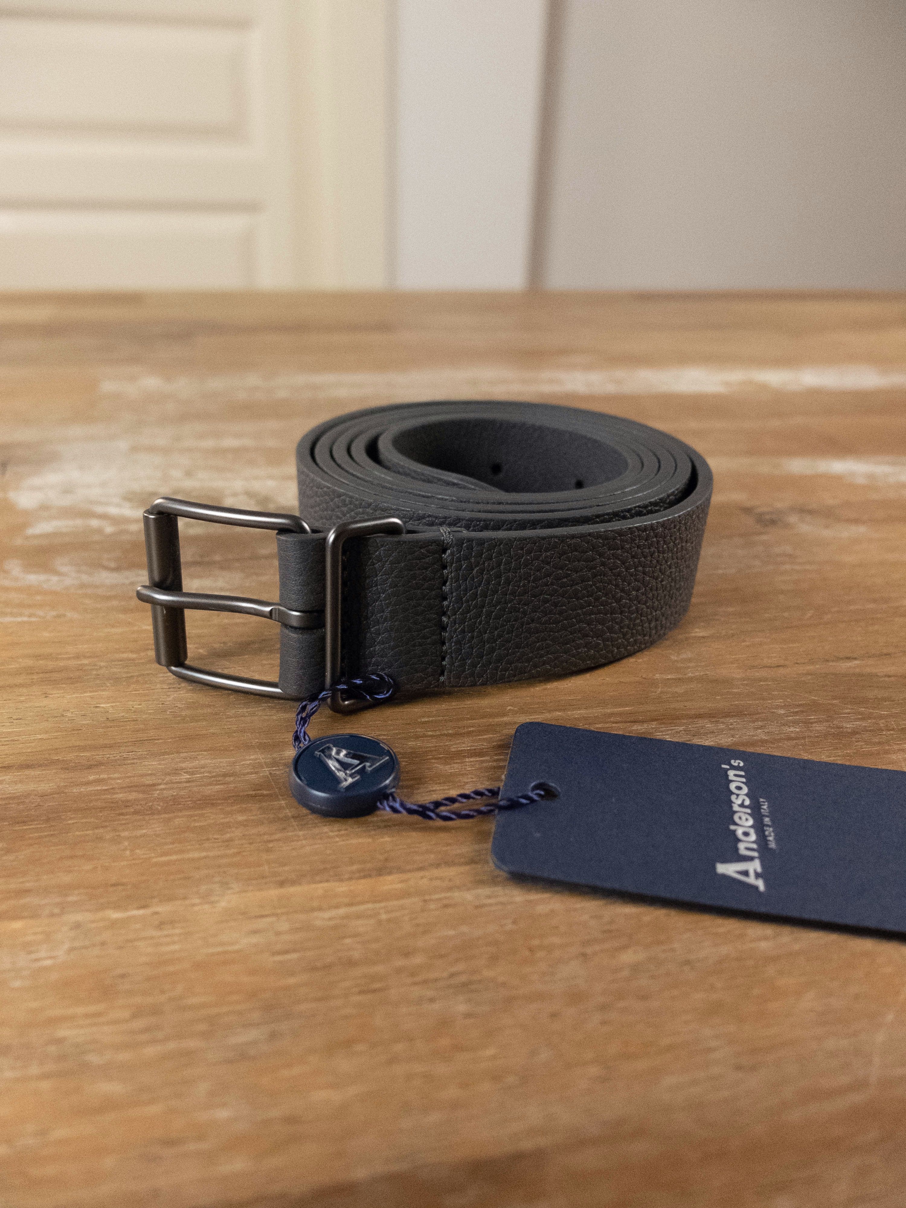 ANDERSON'S gray leather belt Size 110 fits size 43-44 waist