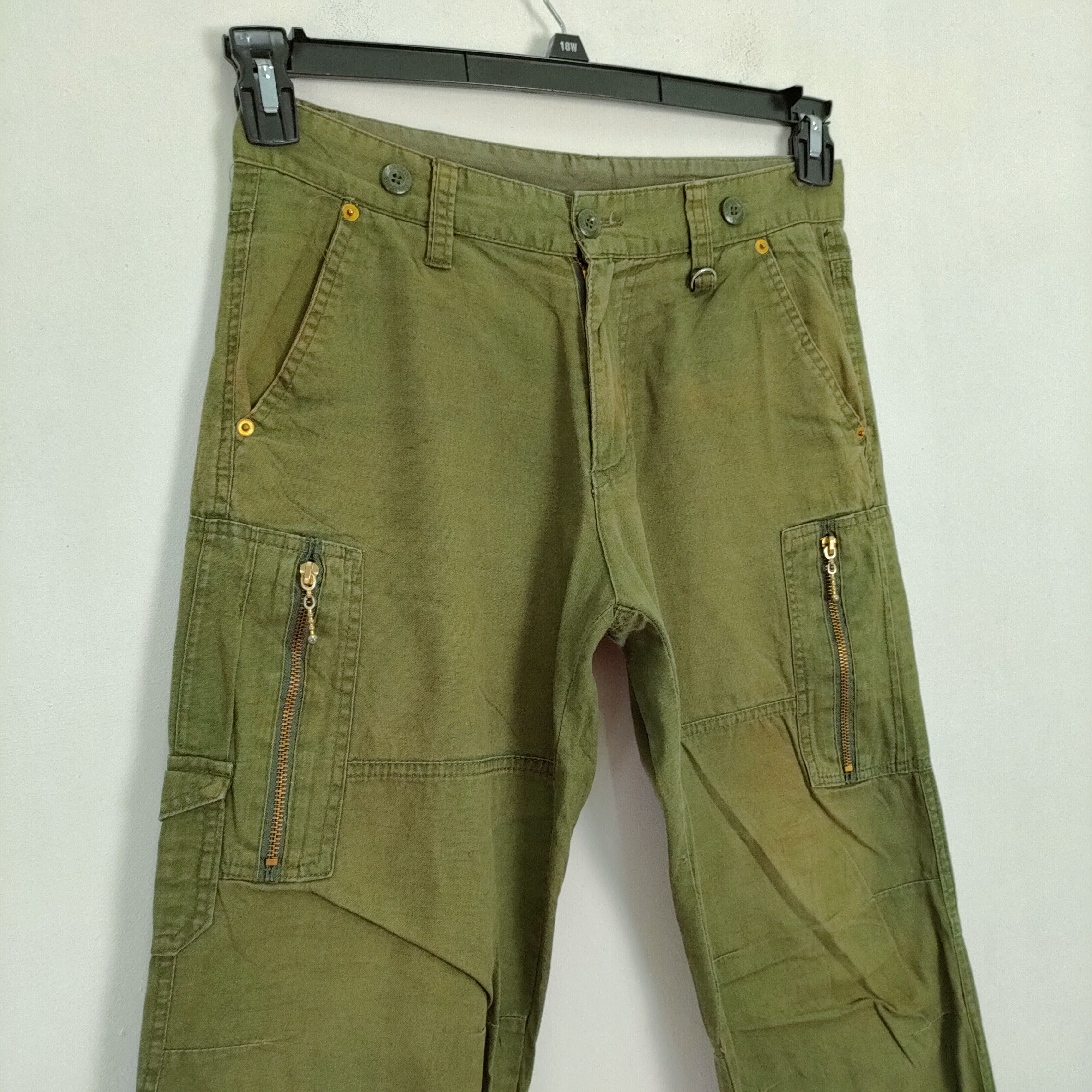 Japanese Brand PANASUPUR FADED CARGO PANTS MULTIPOCKET TACTICAL Size US 30 / EU 46 - 4 Thumbnail
