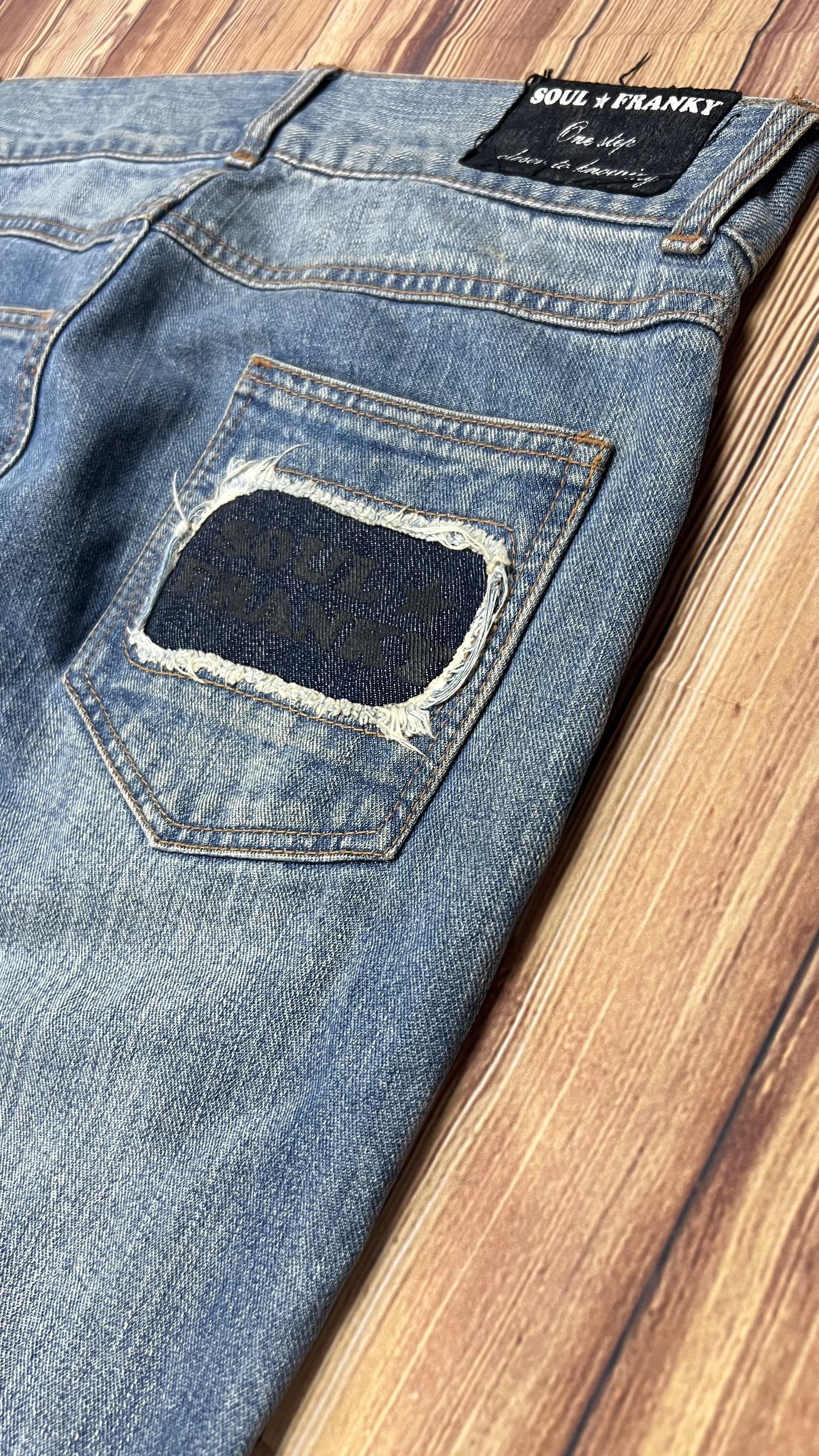 Japanese Brand × Vintage Women Soul Frank Patchy Jeans Size 33" - 8 Thumbnail