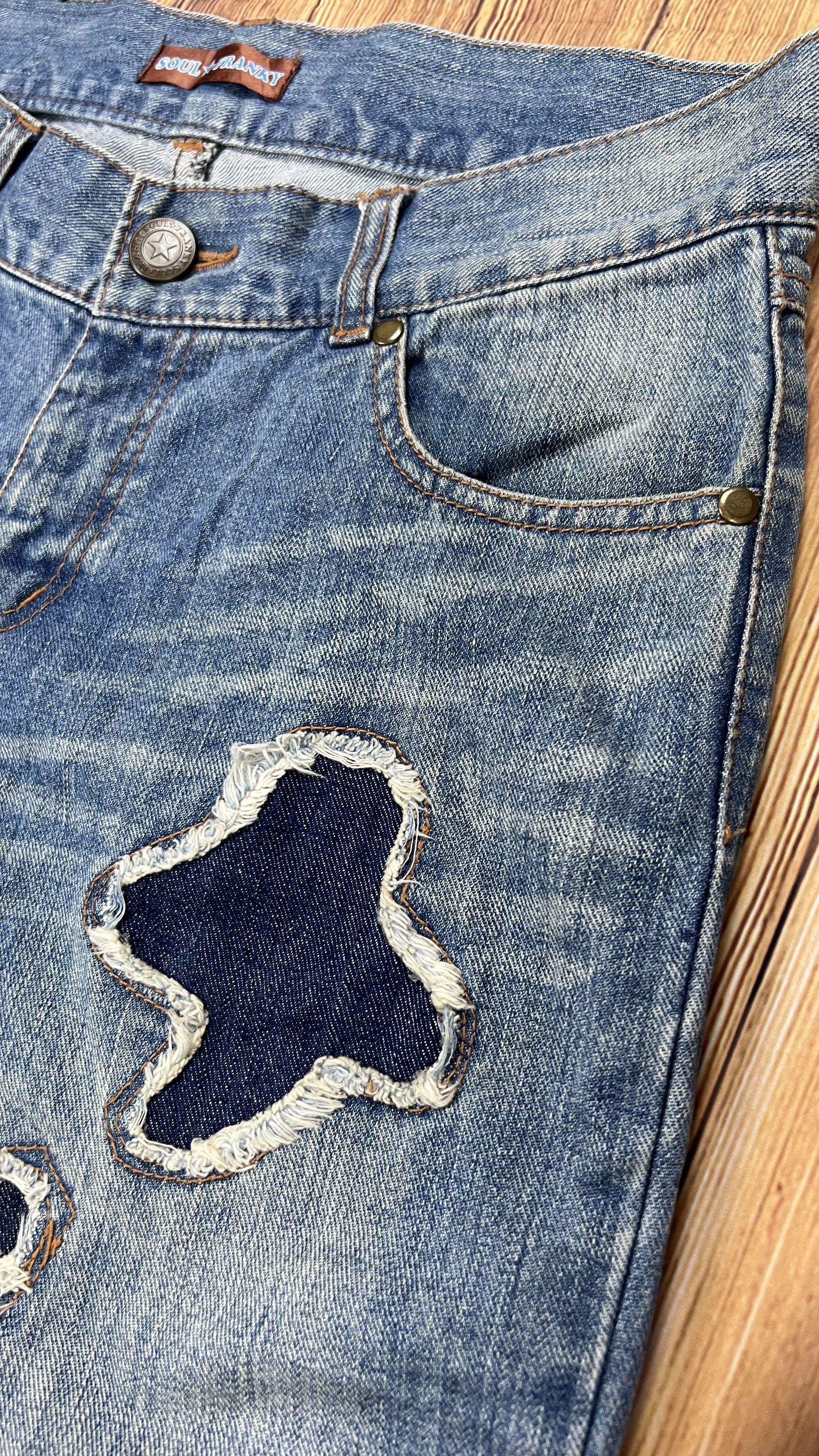 Japanese Brand × Vintage Women Soul Frank Patchy Jeans Size 33" - 2 Thumbnail