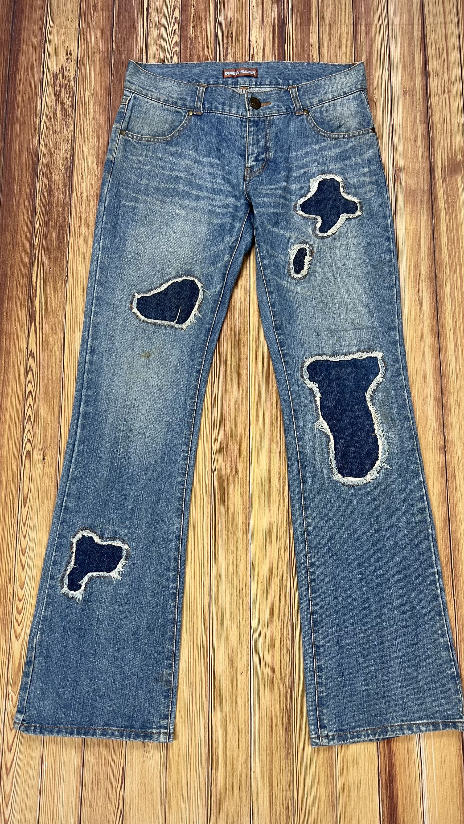 Japanese Brand × Vintage Women Soul Frank Patchy Jeans Size 33" - 1 Thumbnail