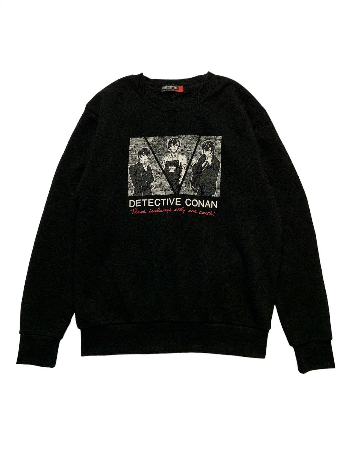 Anime × Cartoon Network Rare Vintage Detective Conan Black Sweatshirt Size US M / EU 48-50 / 2 - 1 Thumbnail