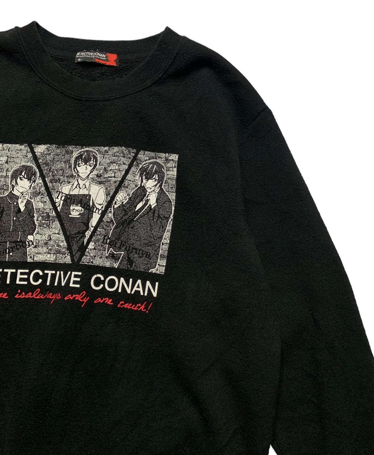 Anime × Cartoon Network Rare Vintage Detective Conan Black Sweatshirt Size US M / EU 48-50 / 2 - 3 Thumbnail