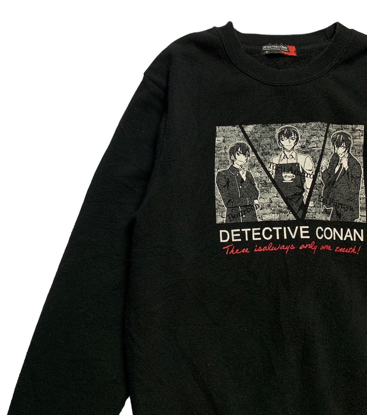 Anime × Cartoon Network Rare Vintage Detective Conan Black Sweatshirt Size US M / EU 48-50 / 2 - 2 Thumbnail