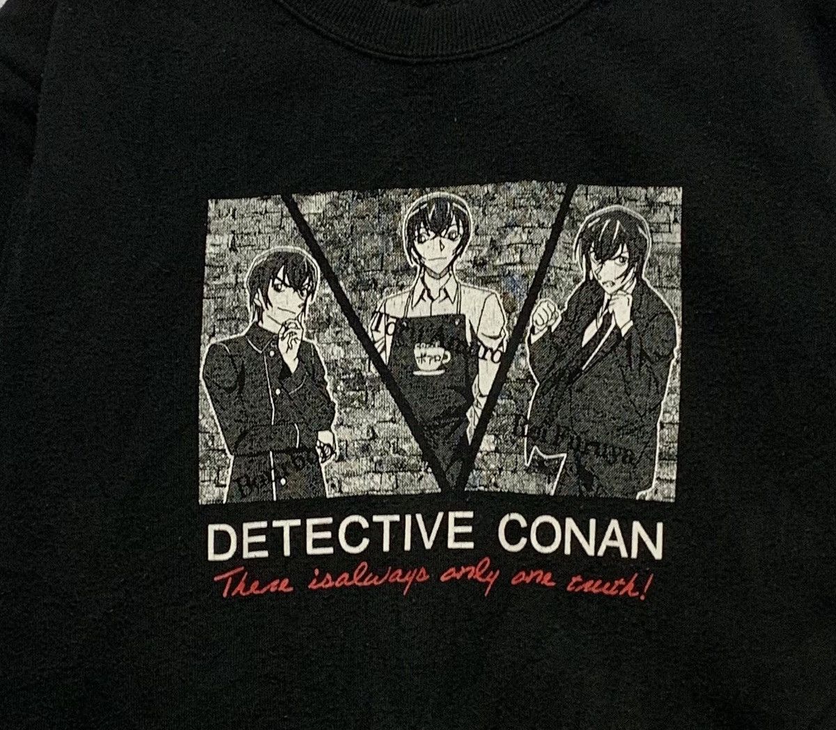 Anime × Cartoon Network Rare Vintage Detective Conan Black Sweatshirt Size US M / EU 48-50 / 2 - 8 Thumbnail