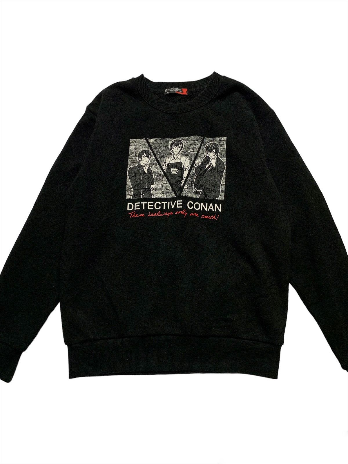 Anime × Cartoon Network Rare Vintage Detective Conan Black Sweatshirt Size US M / EU 48-50 / 2 - 6 Thumbnail