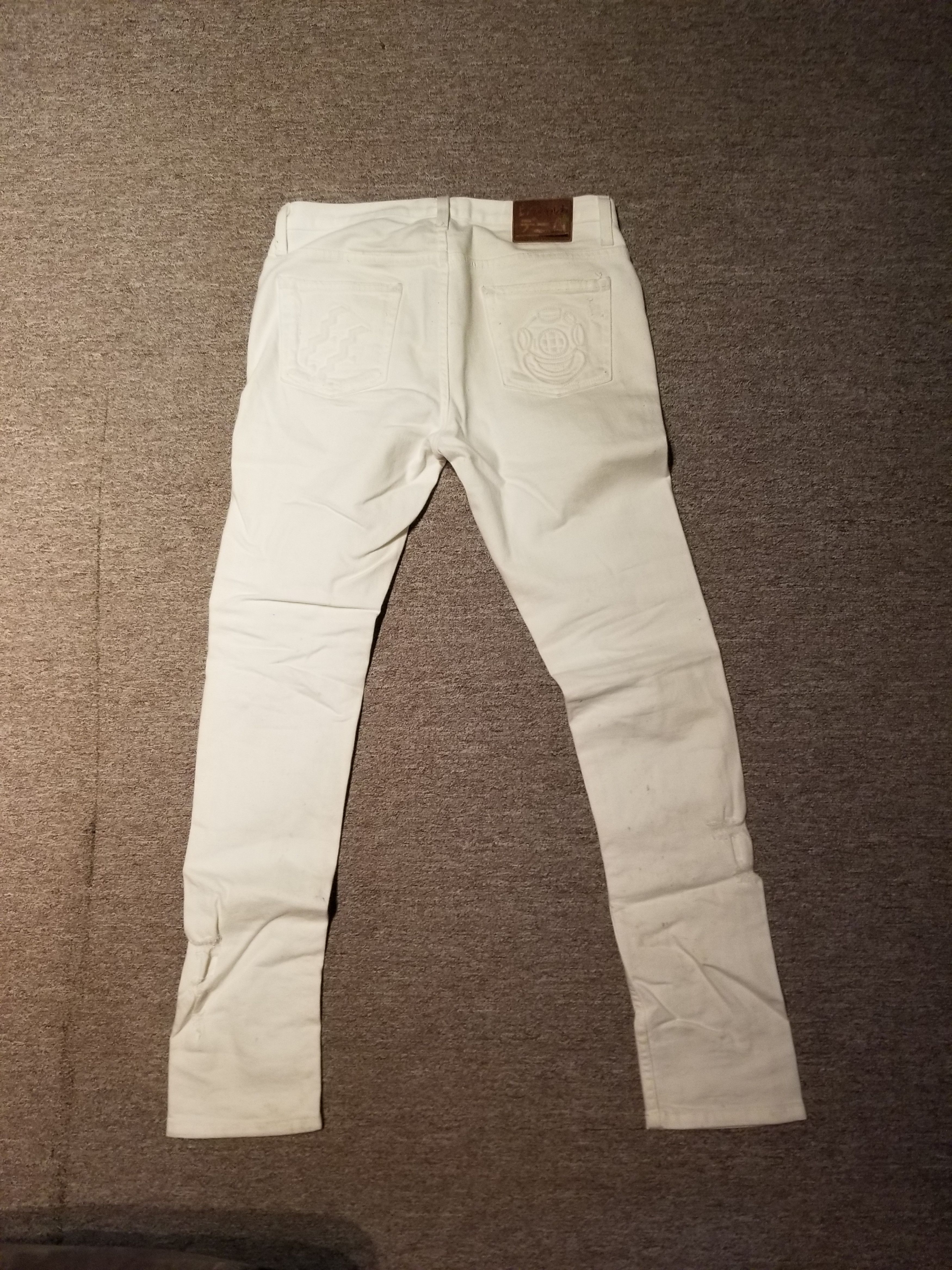 Pink Dolphin Pink Dolphin White Distressed Denim Size 28 Size US 28 / EU 44 - 2 Thumbnail