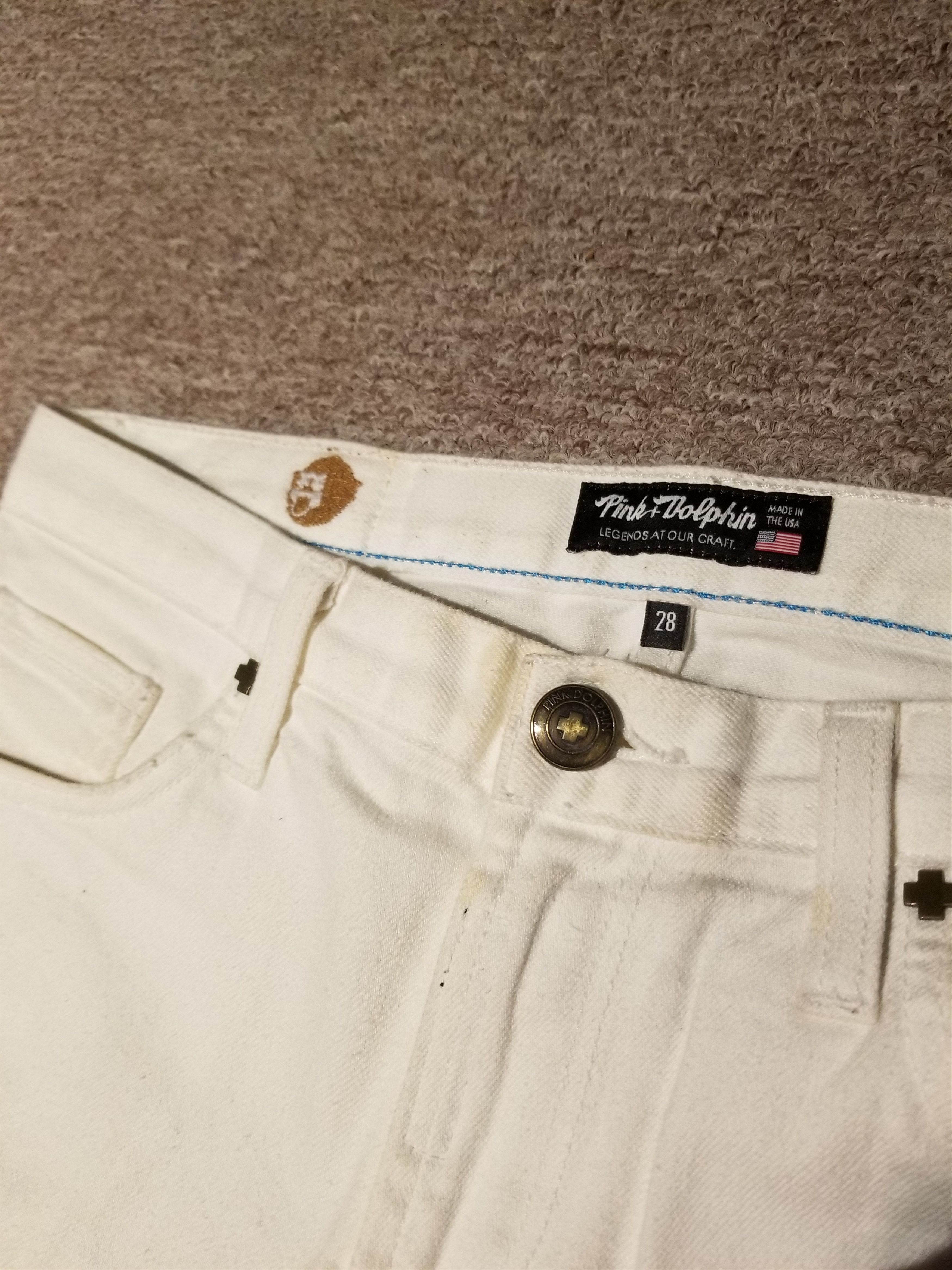 Pink Dolphin Pink Dolphin White Distressed Denim Size 28 Size US 28 / EU 44 - 6 Thumbnail
