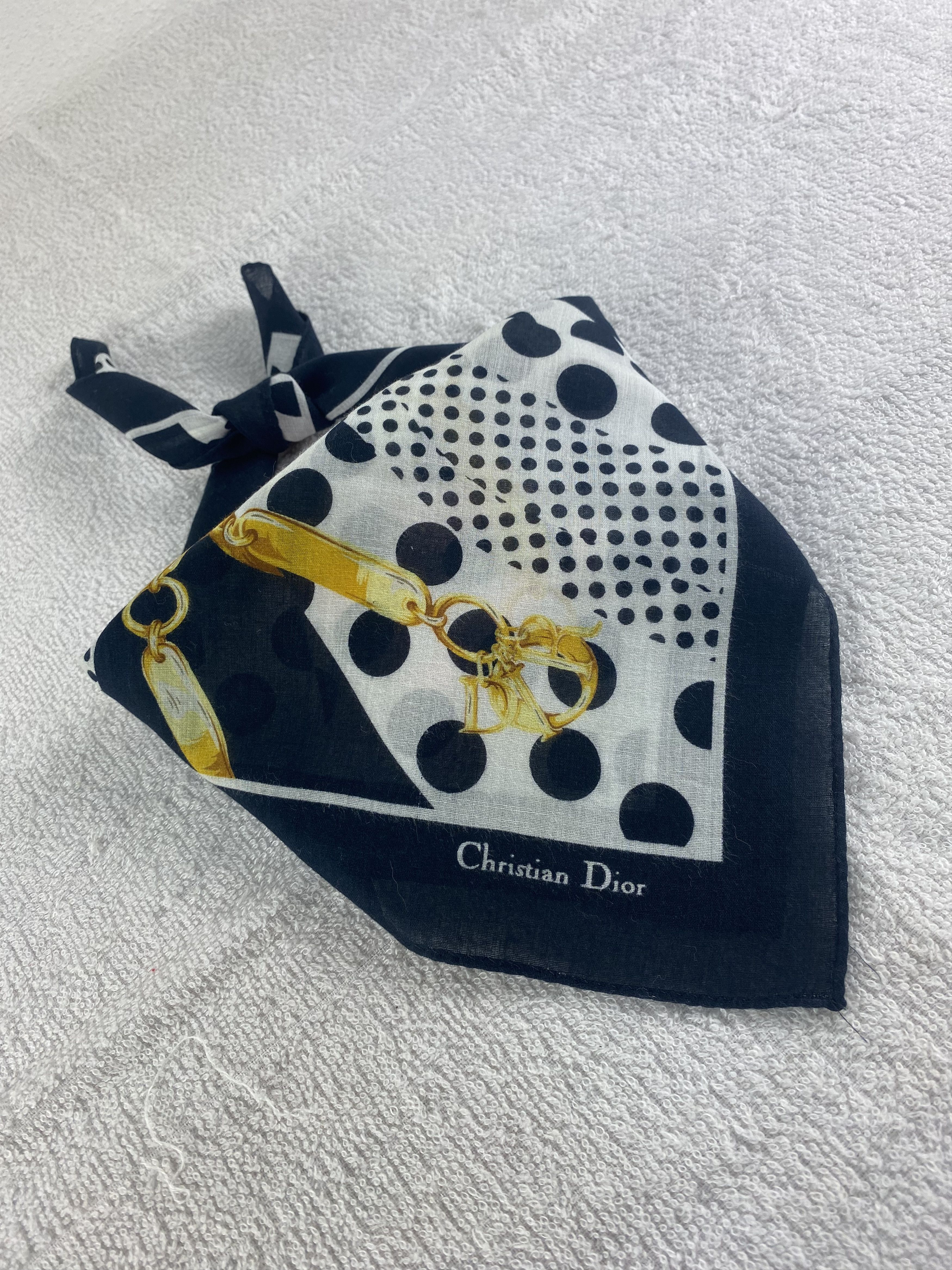 Vintage Christian Dior Handkerchief / Bandana / Neckerchief C170 Size ONE SIZE - 2 Thumbnail