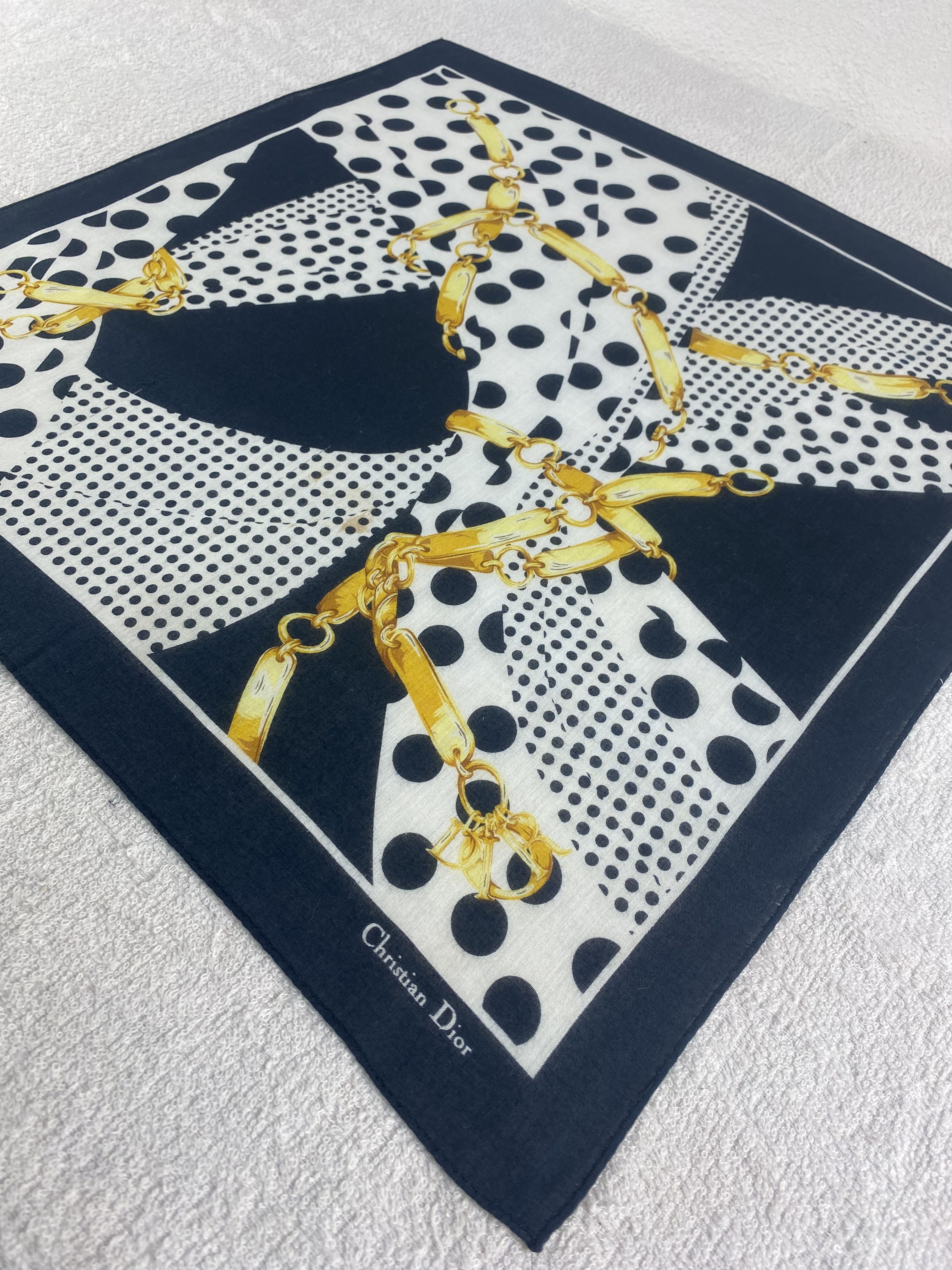 Vintage Christian Dior Handkerchief / Bandana / Neckerchief C170 Size ONE SIZE - 4 Thumbnail