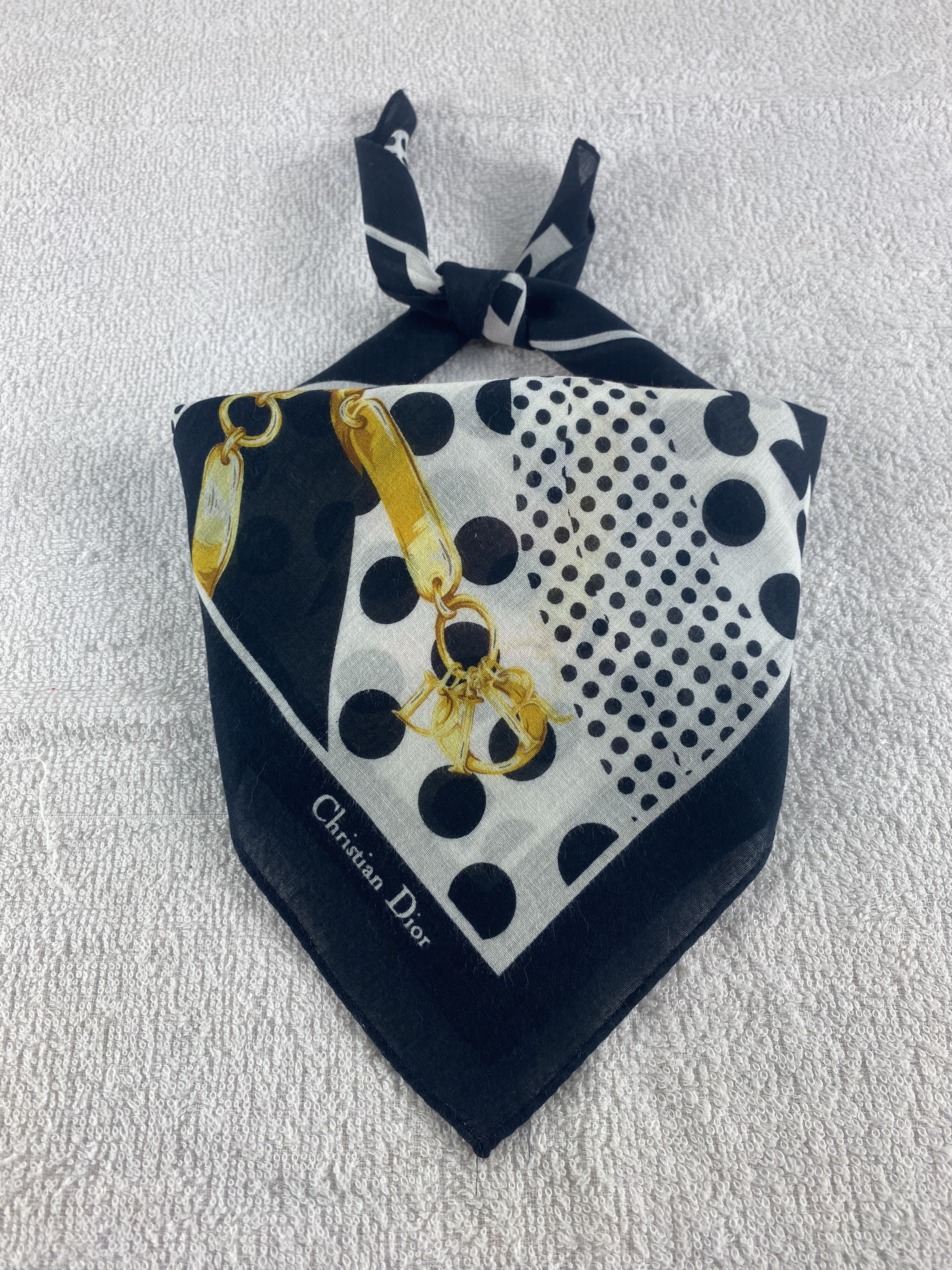Vintage Christian Dior Handkerchief / Bandana / Neckerchief C170 Size ONE SIZE - 1 Thumbnail