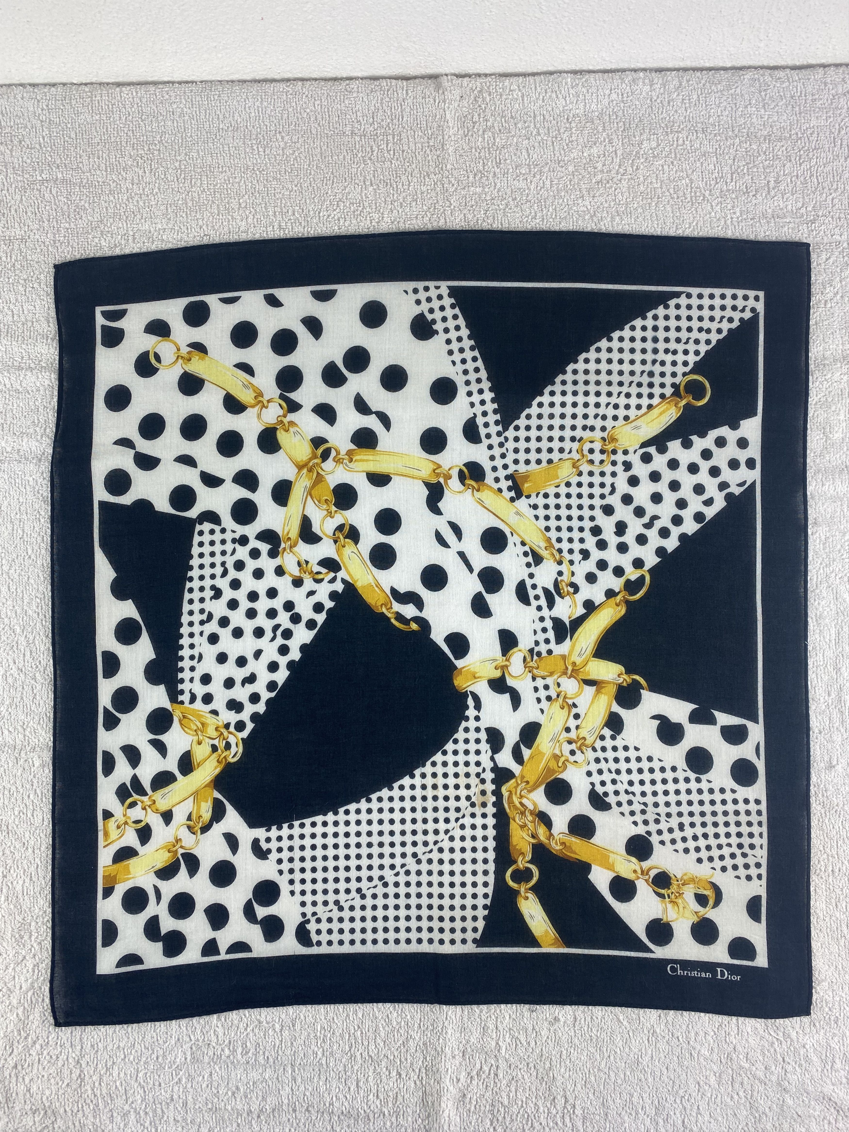 Vintage Christian Dior Handkerchief / Bandana / Neckerchief C170 Size ONE SIZE - 3 Thumbnail
