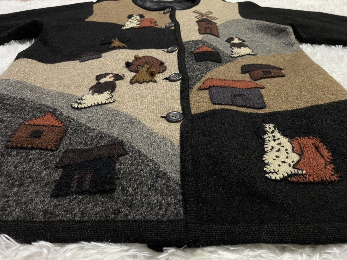 Japanese Brand Japanese Brand Patchwork Logo Wool Button Up Sweater Size L / US 10 / IT 46 - 5 Thumbnail