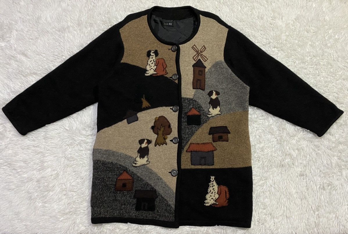 Japanese Brand Japanese Brand Patchwork Logo Wool Button Up Sweater Size L / US 10 / IT 46 - 4 Thumbnail