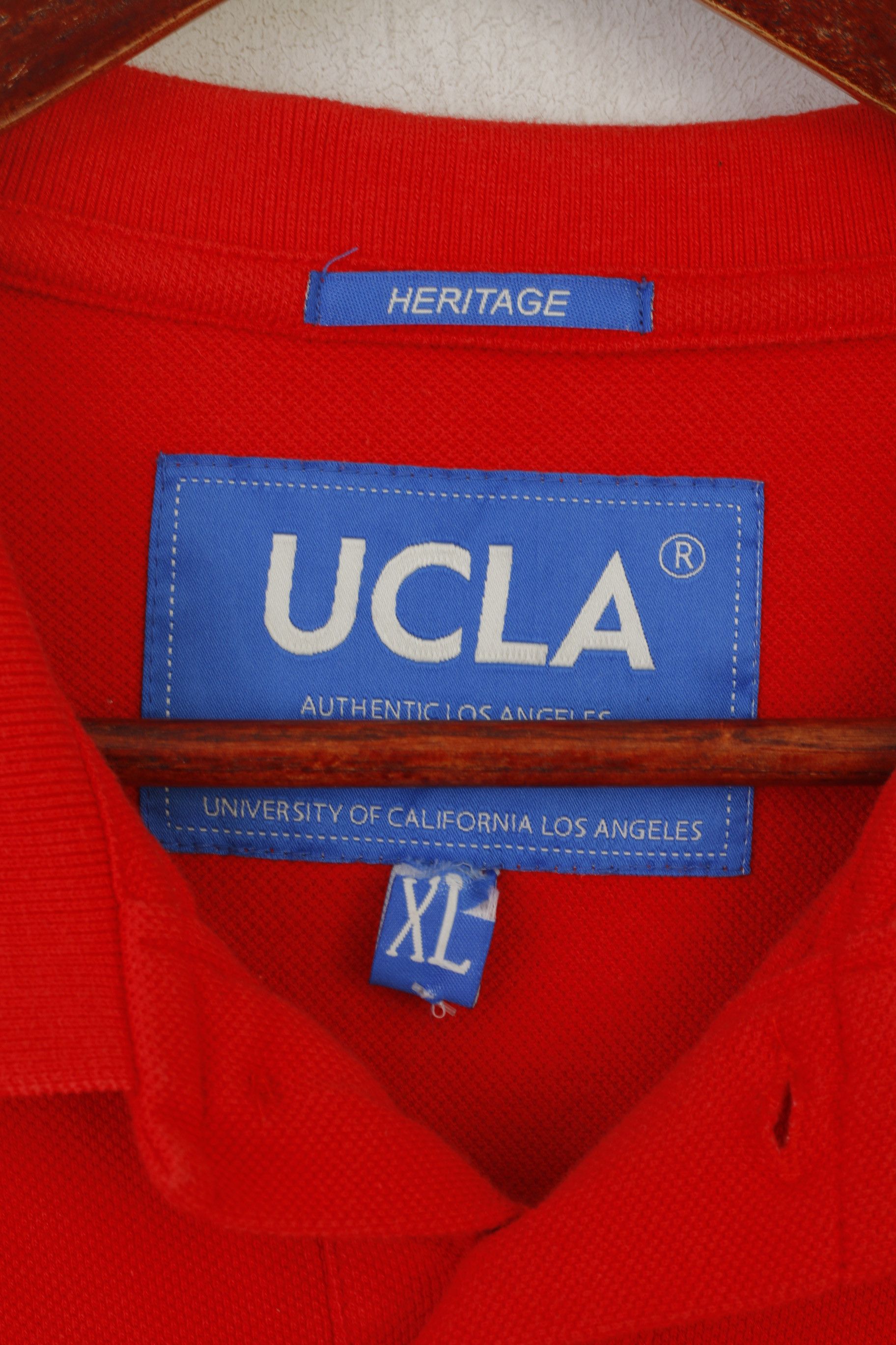Vintage Ucla Men XL Polo Shirt Red Cotton Varsity 0797 Size US XL / EU 56 / 4 - 3 Thumbnail