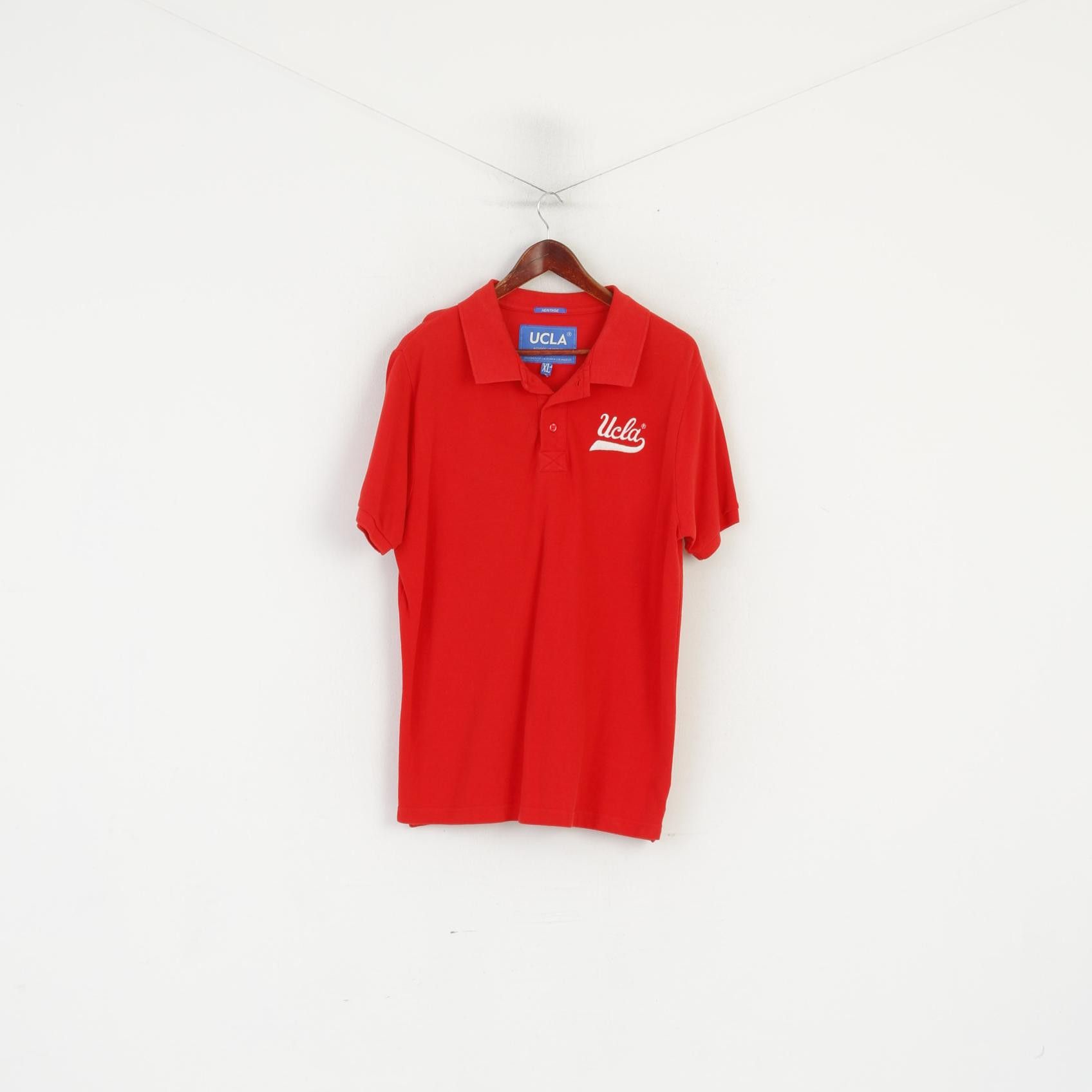 Vintage Ucla Men XL Polo Shirt Red Cotton Varsity 0797 Size US XL / EU 56 / 4 - 1 Thumbnail