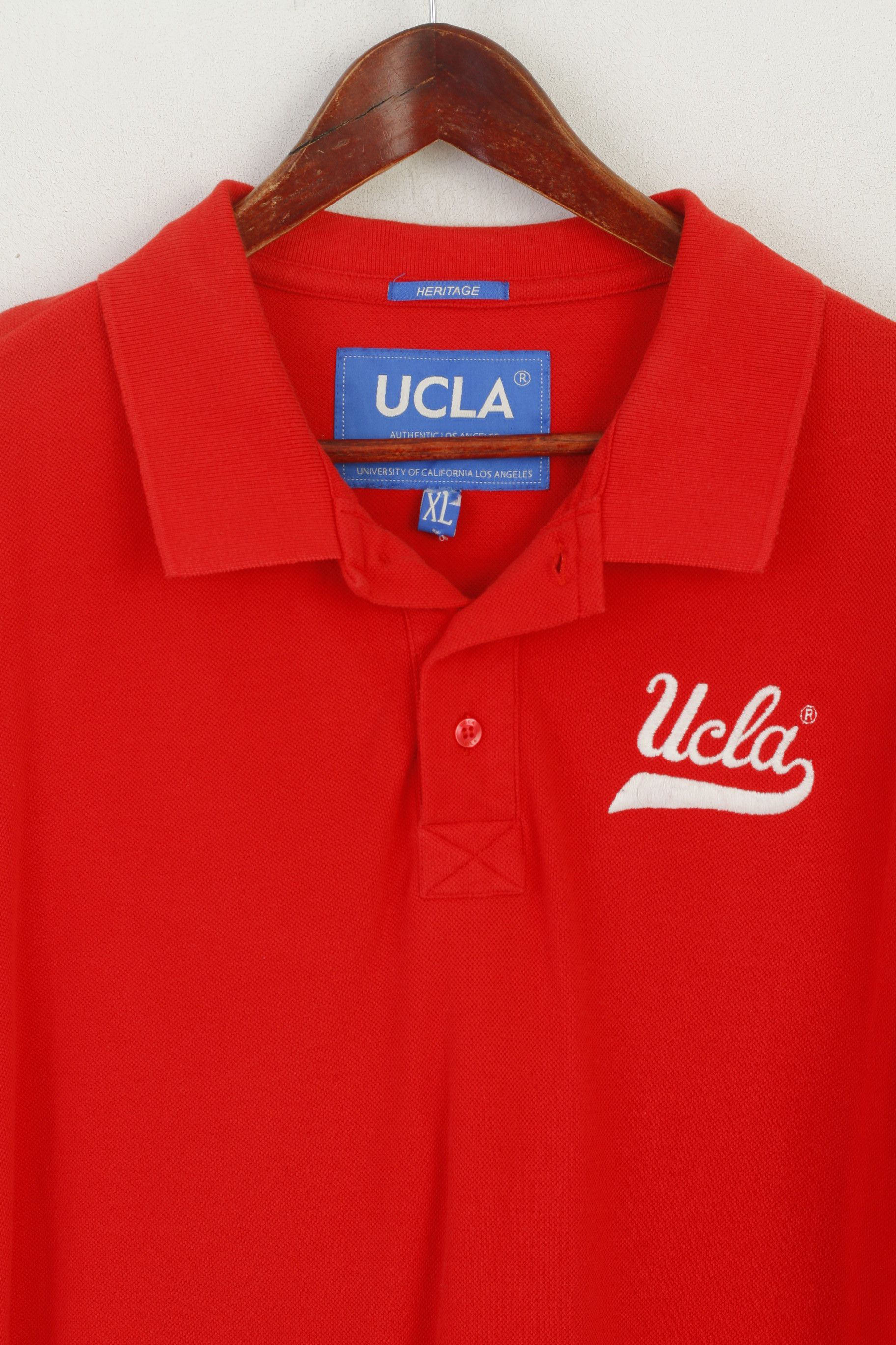 Vintage Ucla Men XL Polo Shirt Red Cotton Varsity 0797 Size US XL / EU 56 / 4 - 2 Thumbnail