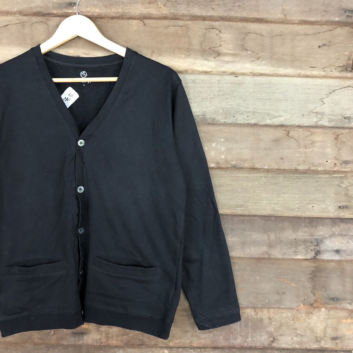 Homespun Knitwear Navy plain Black Cardigan knitwear japan #3705 Size US M / EU 48-50 / 2 - 5 Thumbnail
