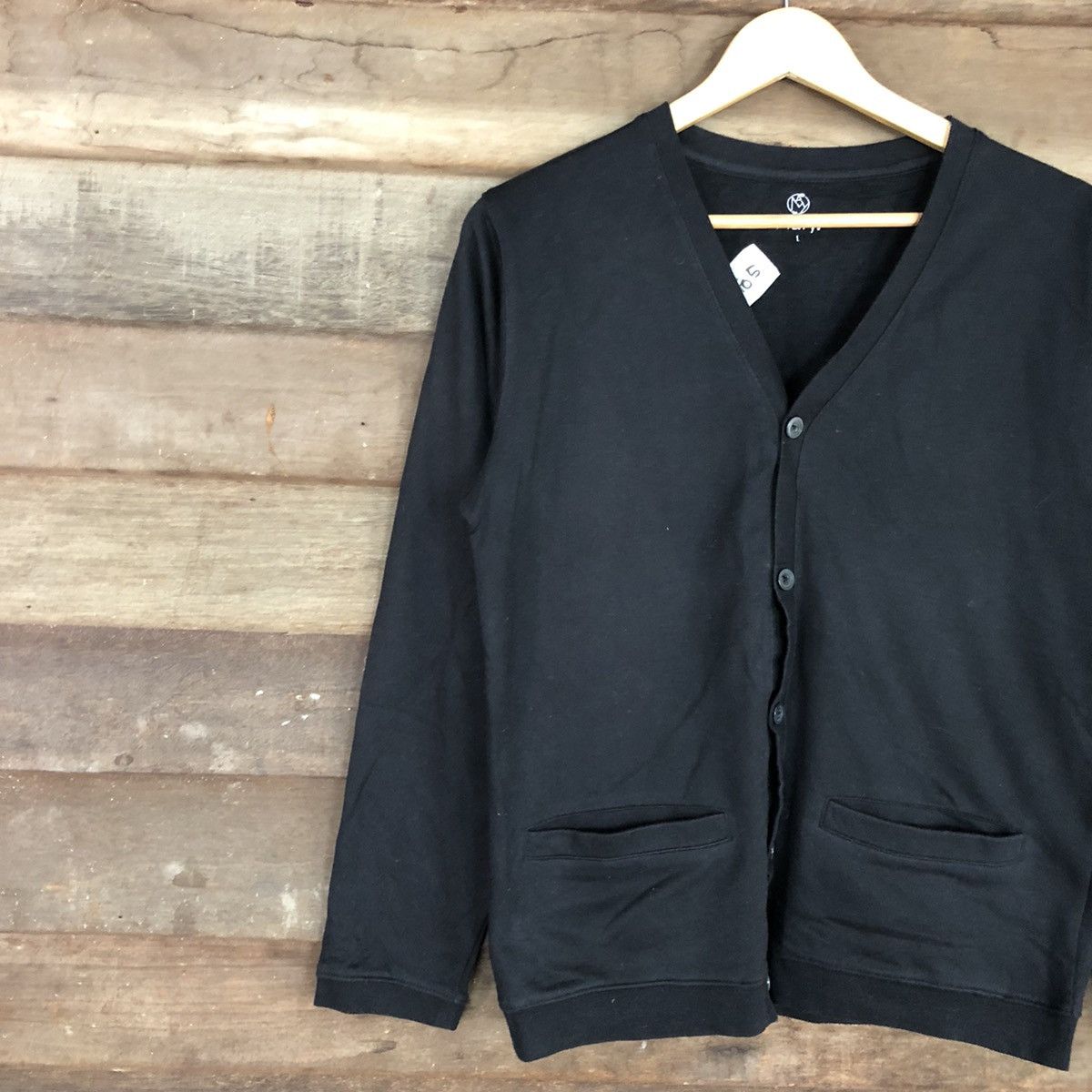 Homespun Knitwear Navy plain Black Cardigan knitwear japan #3705 Size US M / EU 48-50 / 2 - 7 Thumbnail