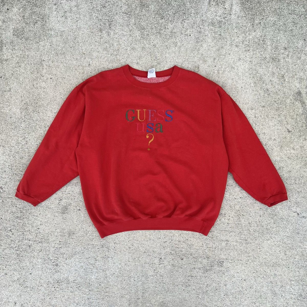 Guess Vintage 80s/90s Rare Guess ? Embroidered Sweatshirt Size US L / EU 52-54 / 3 - 12 Thumbnail