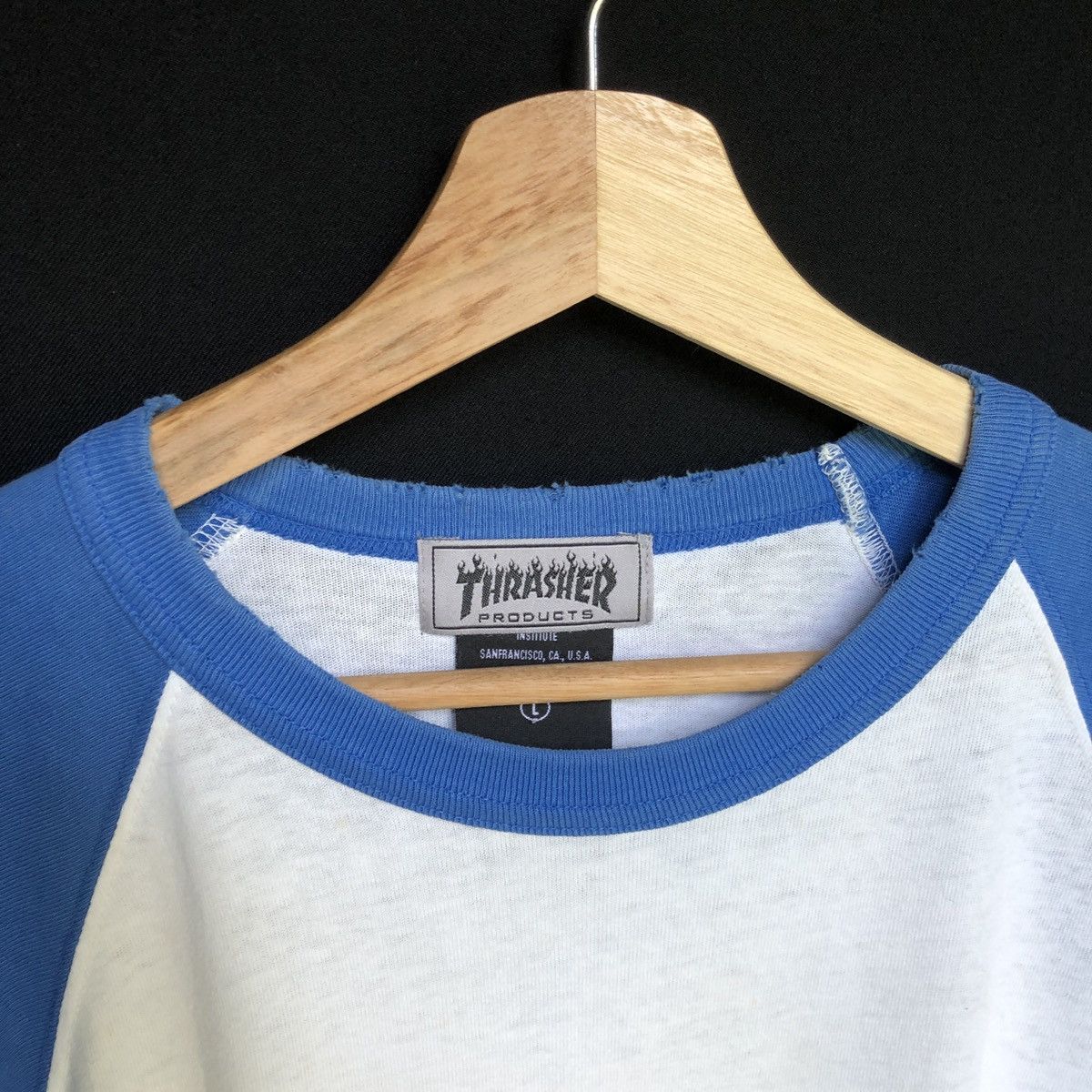 Thrasher × Vintage Vintage Trasher Raglan Baseball Distressed Tshirt Size US L / EU 52-54 / 3 - 2 Thumbnail