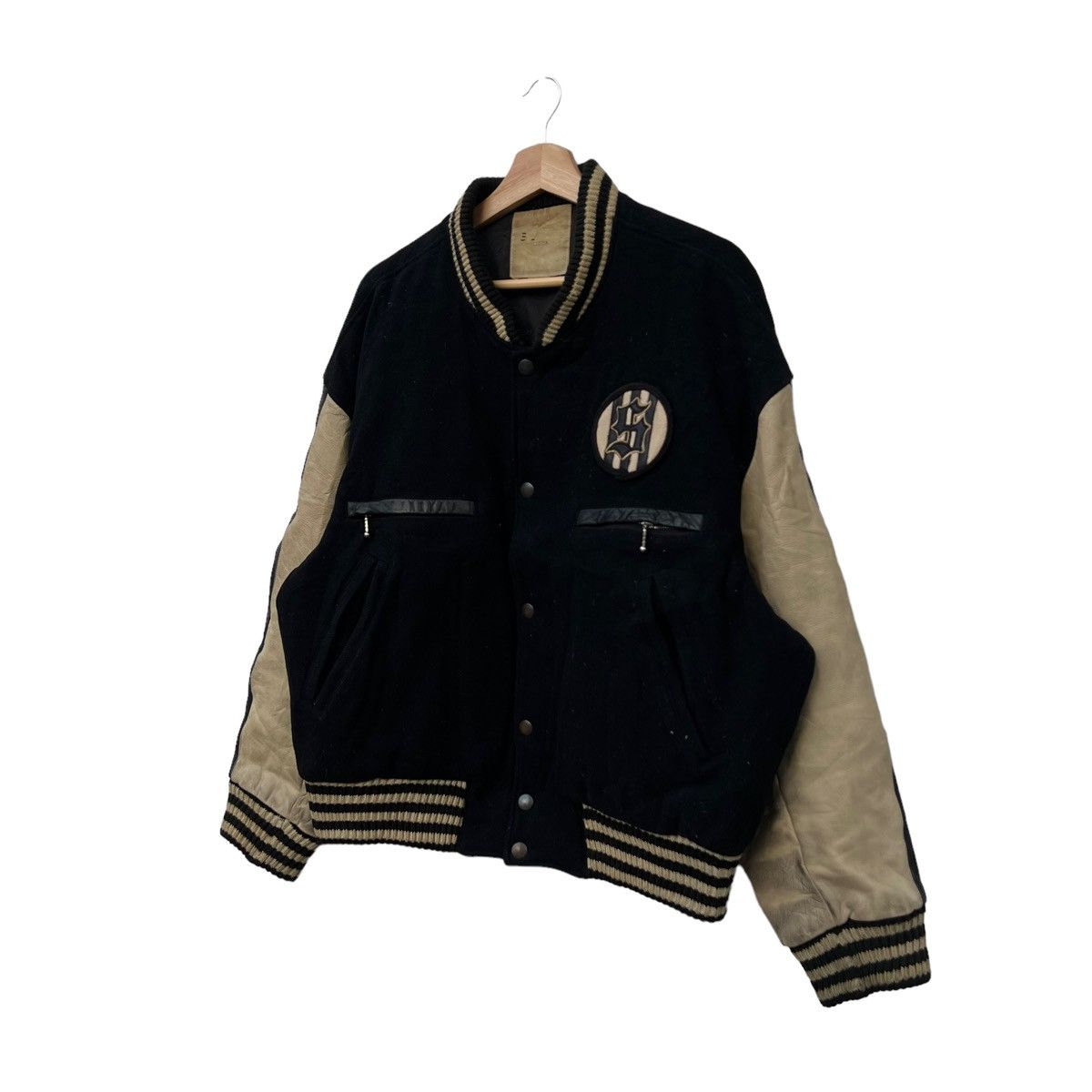 Toyo Enterprises VINTAGE VARSITY JACKET LEATHER HANDLING BIG LOGO SUIBI JAPAN Size US L / EU 52-54 / 3 - 3 Thumbnail