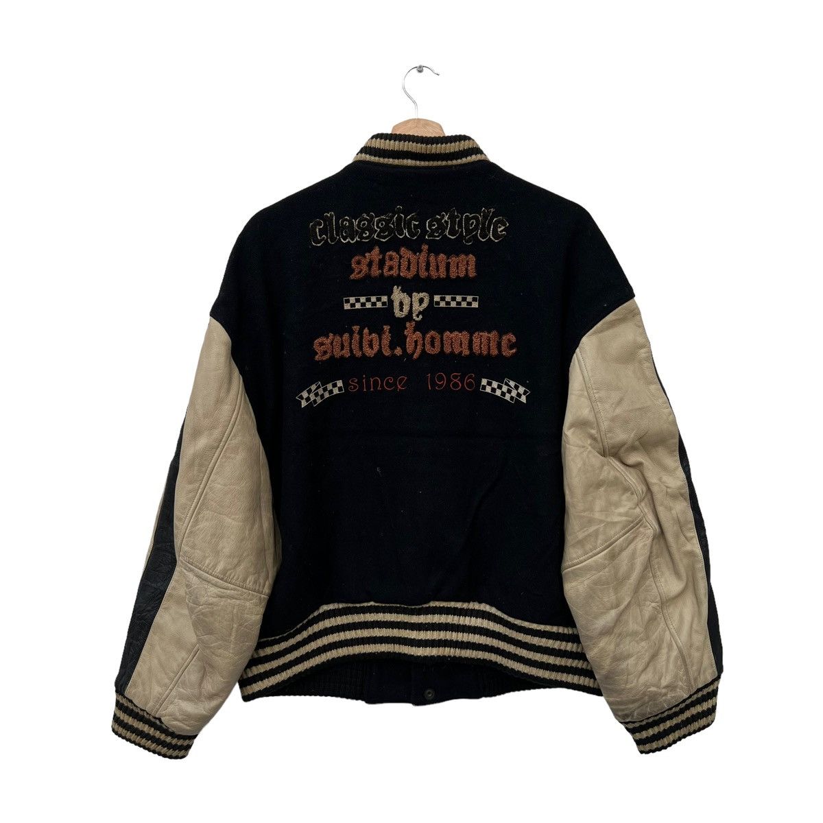 Toyo Enterprises VINTAGE VARSITY JACKET LEATHER HANDLING BIG LOGO SUIBI JAPAN Size US L / EU 52-54 / 3 - 2 Thumbnail