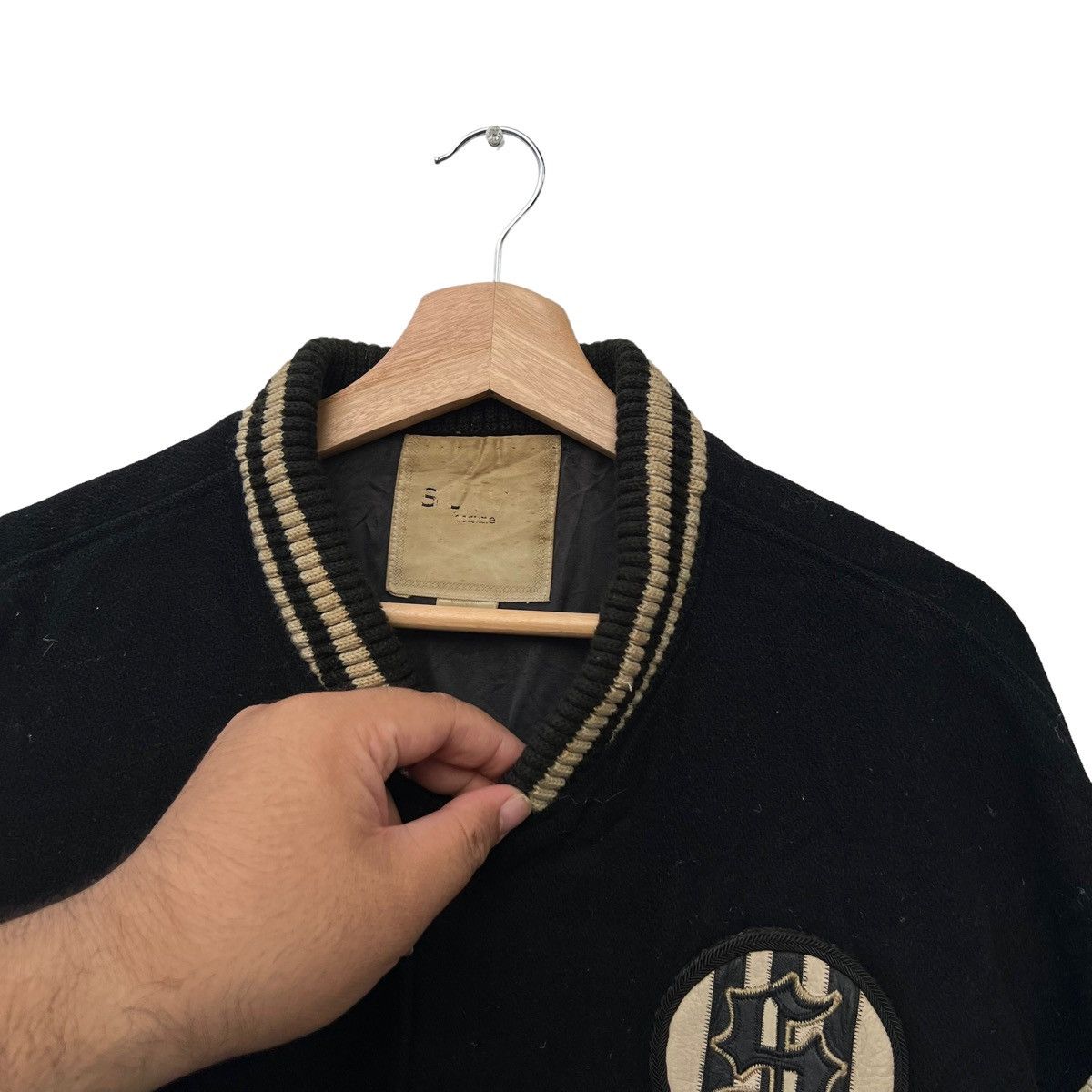 Toyo Enterprises VINTAGE VARSITY JACKET LEATHER HANDLING BIG LOGO SUIBI JAPAN Size US L / EU 52-54 / 3 - 8 Thumbnail
