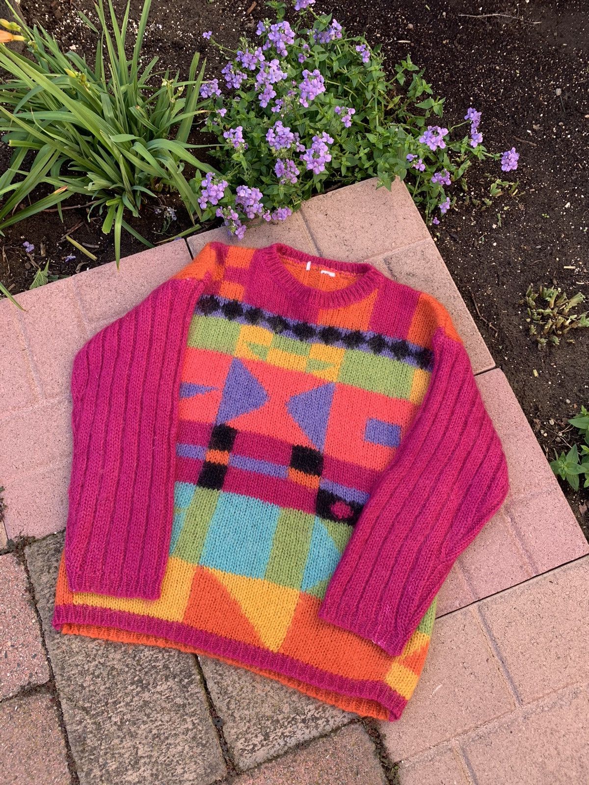 Japanese Brand RARE vintage multi mohair blend sweater knit Size US M / EU 48-50 / 2 - 4 Thumbnail