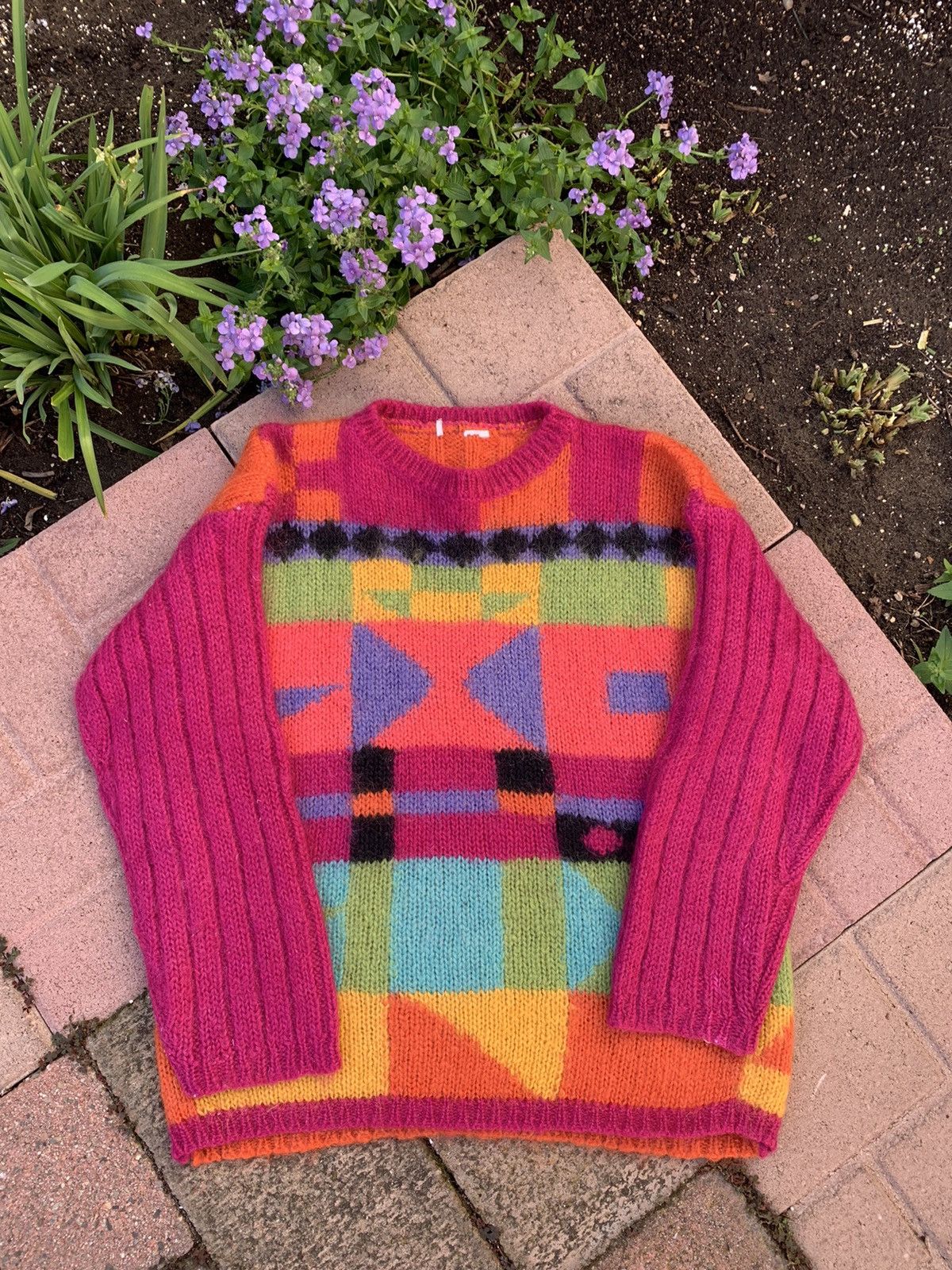 Japanese Brand RARE vintage multi mohair blend sweater knit Size US M / EU 48-50 / 2 - 1 Thumbnail