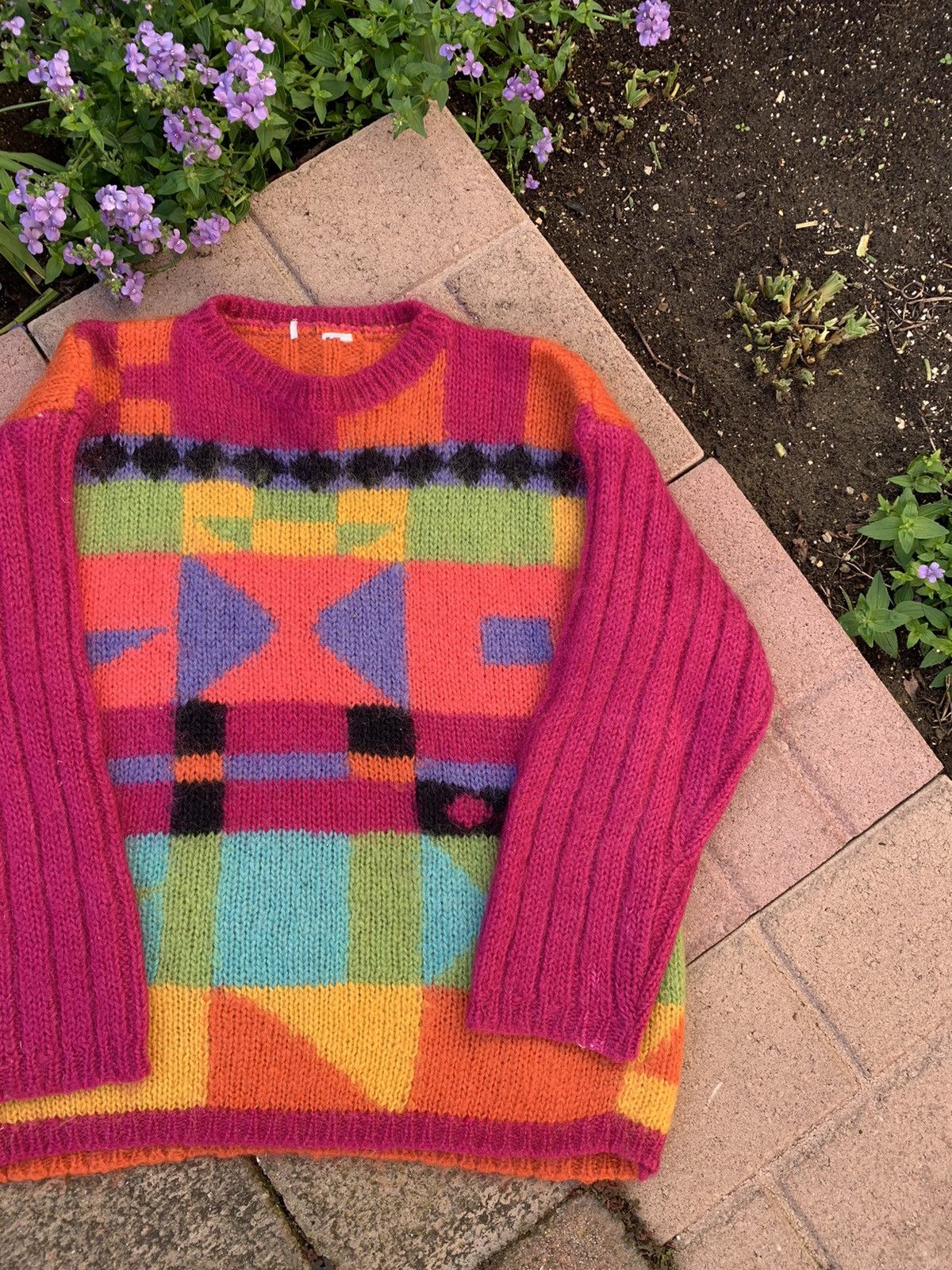 Japanese Brand RARE vintage multi mohair blend sweater knit Size US M / EU 48-50 / 2 - 3 Thumbnail